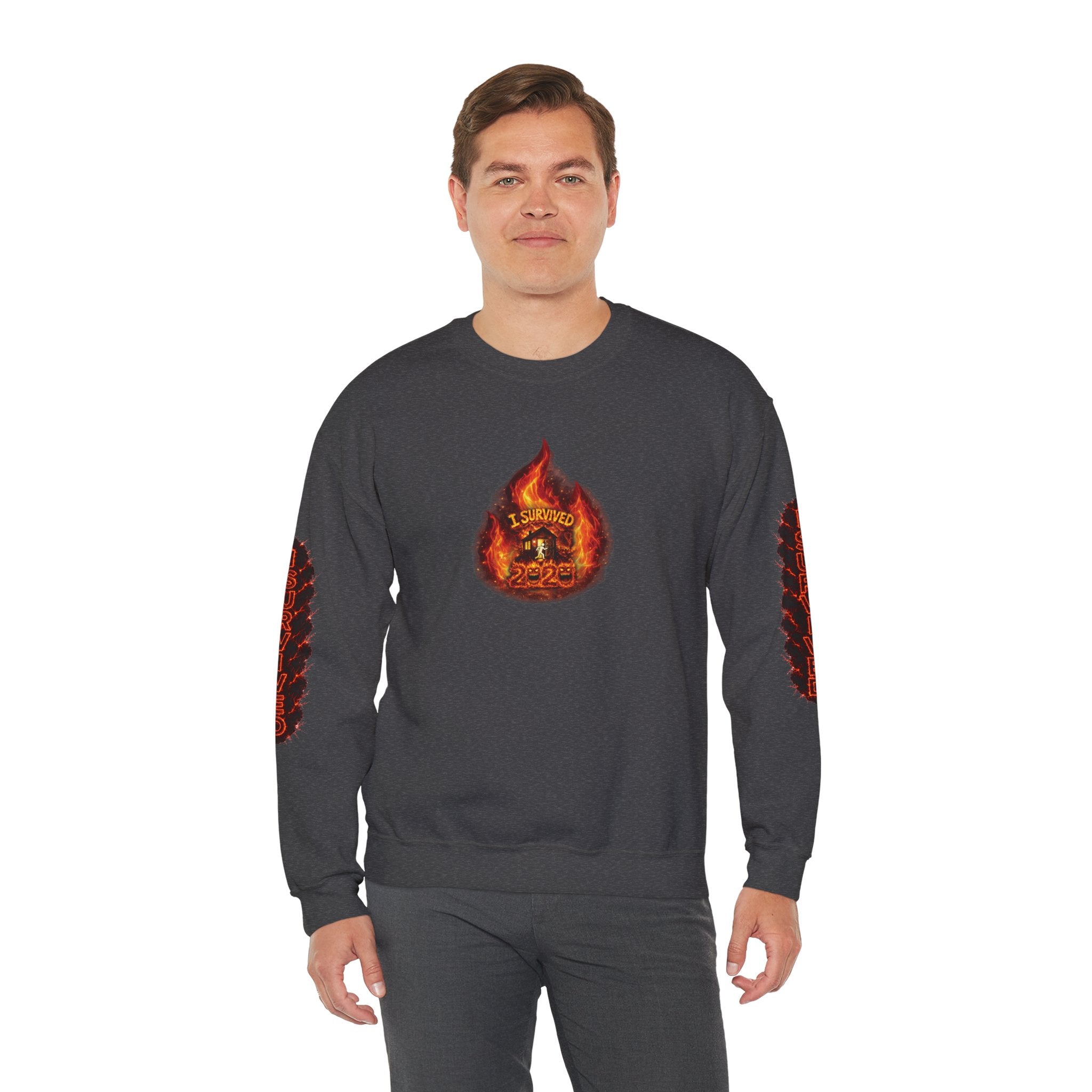 I Survived 2020 — WILDFIRES S2:E4: Director's Cut "Western U.S. Wildfire Season" Memorial Unisex Heavy Blend™ Crewneck Sweatshirt
