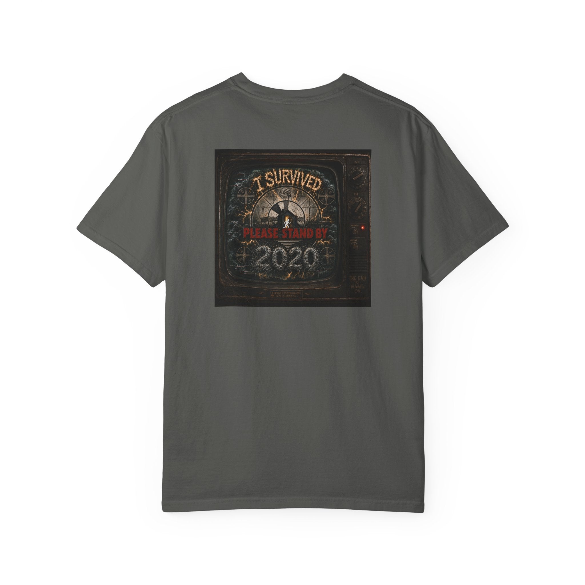 I Survived 2020 — "Please Stand By" Test Pattern Tee Summer Premier Unisex Garment-Dyed T-shirt