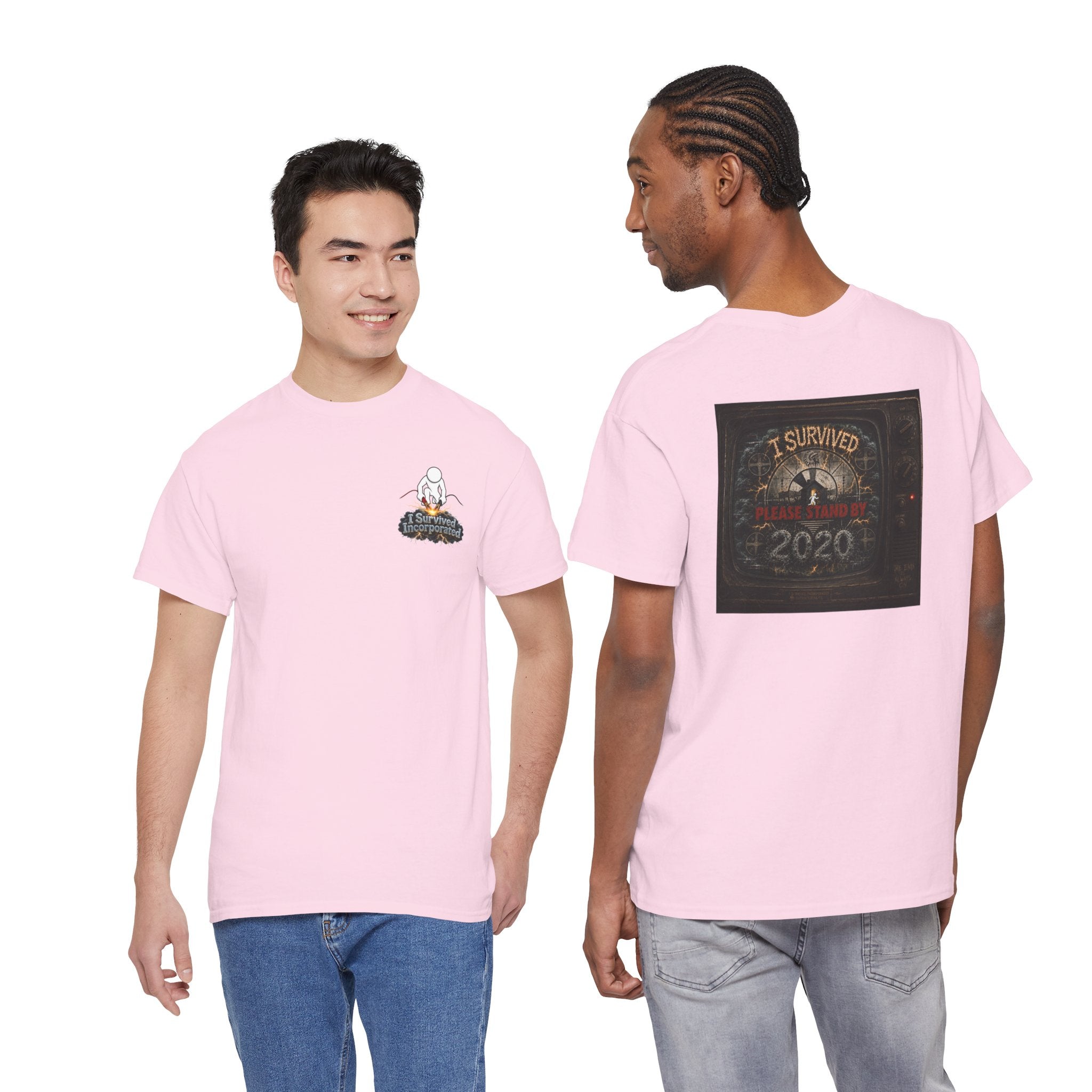 I Survived 2020 — "Please Stand By" Test Pattern Tee Summer Premier Unisex Heavy Cotton Tee