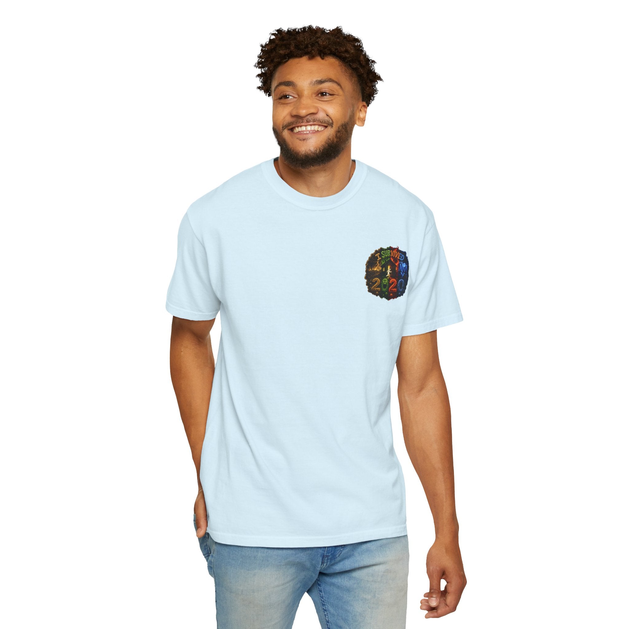 I Survived 2020 — "No Signal" Test Pattern Tee Alien Broadcast Finale Summer Premiere Unisex Garment-Dyed T-shirt