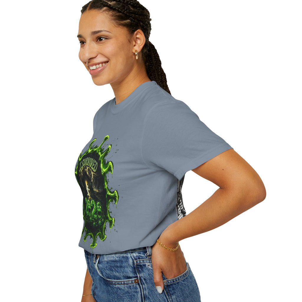I Survived 2020 — Director's Cut S1:E1 "COVID-19: The Coronavirus" | Pandemic Edition Unisex Garment-Dyed T-shirt