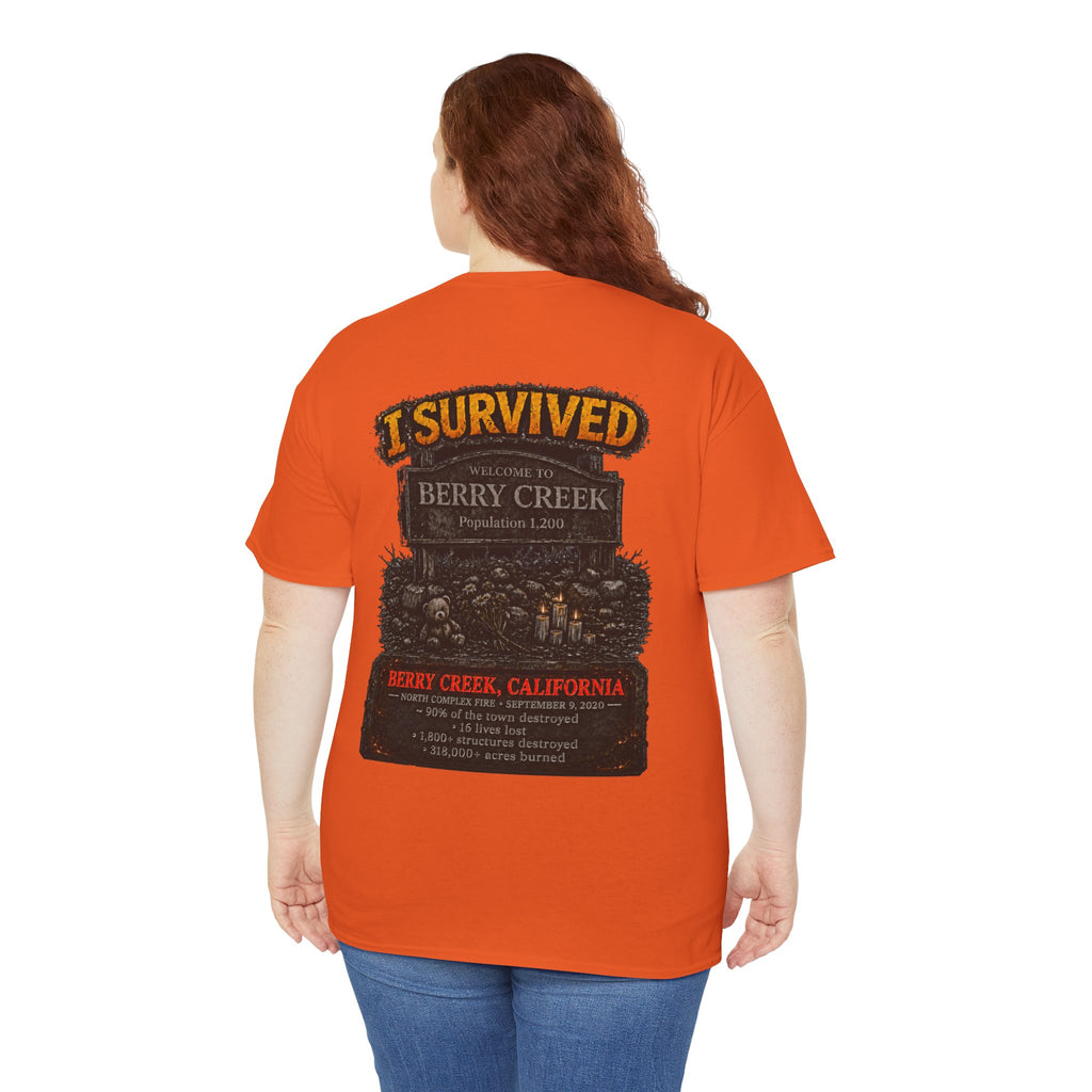 I Survived 2020 — Director's Cut S2:E1 "Berry Creek" | Wildfire Edition Memorial Unisex Heavy Cotton Tee