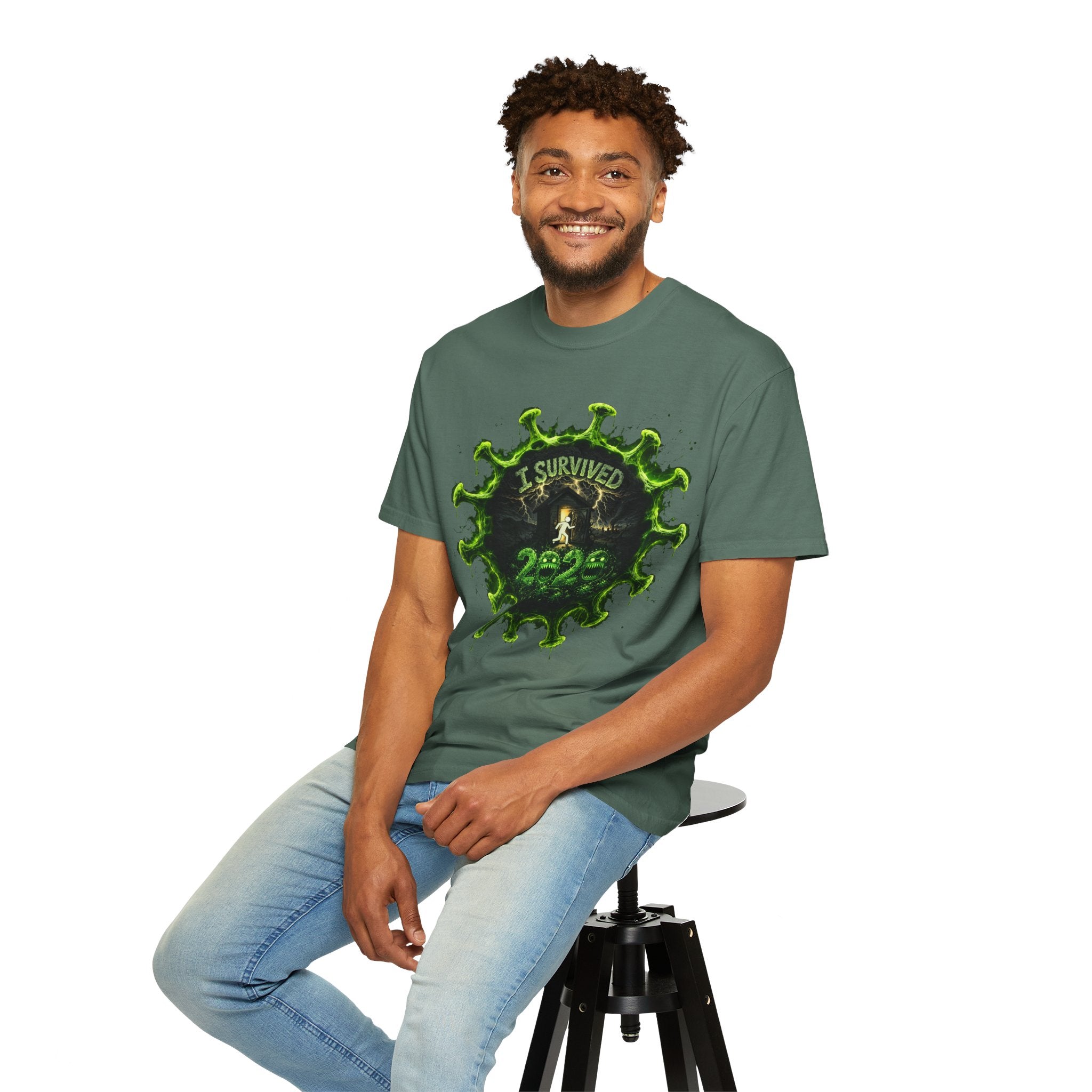 I Survived 2020 — Director's Cut S1:E1 "COVID-19: The Coronavirus" | Pandemic Edition Unisex Garment-Dyed T-shirt