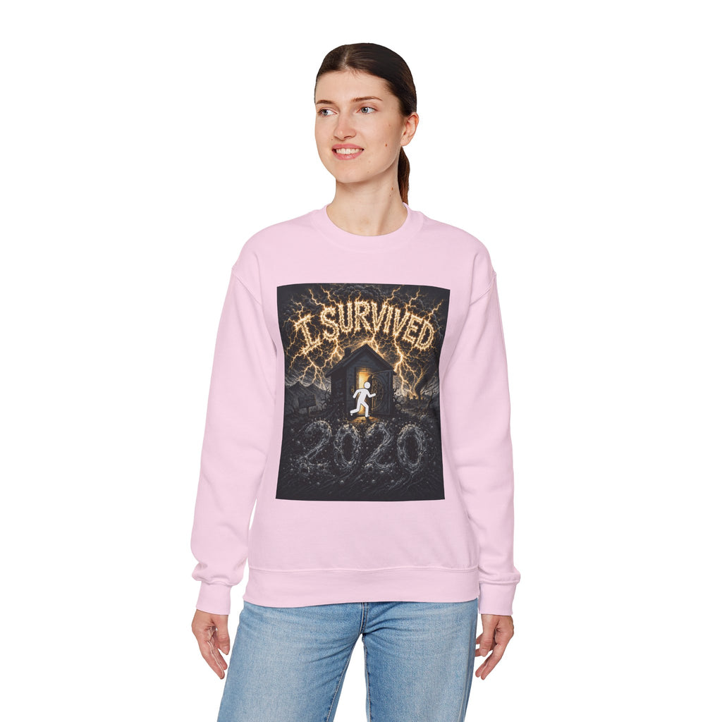 I Survived 2020 — Original Design Teaser Tee | Season 1 Premiere Drop Unisex Heavy Blend™ Crewneck Sweatshirt