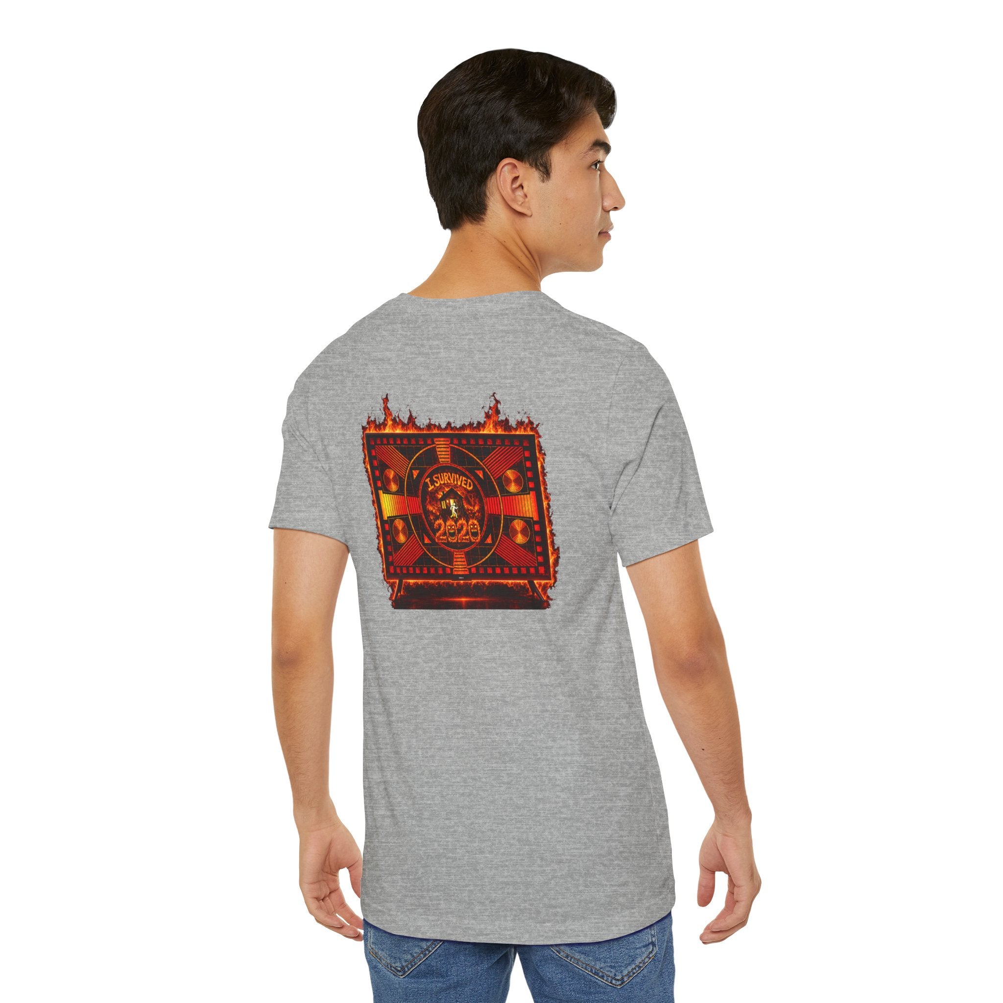 I Survived 2020 — "Please Stand By" Test Pattern Tee Wildfire Signal Edition Summer Premiere Unisex Jersey Short Sleeve Tee