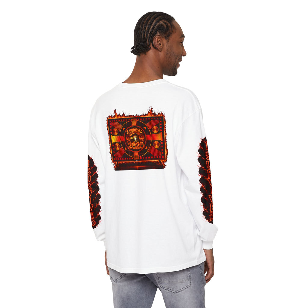 I Survived 2020 — "Please Stand By" Test Pattern Tee Special Edition Wildfire Signal Edition Summer Premiere Unisex Garment-Dyed Long Sleeve T-Shirt