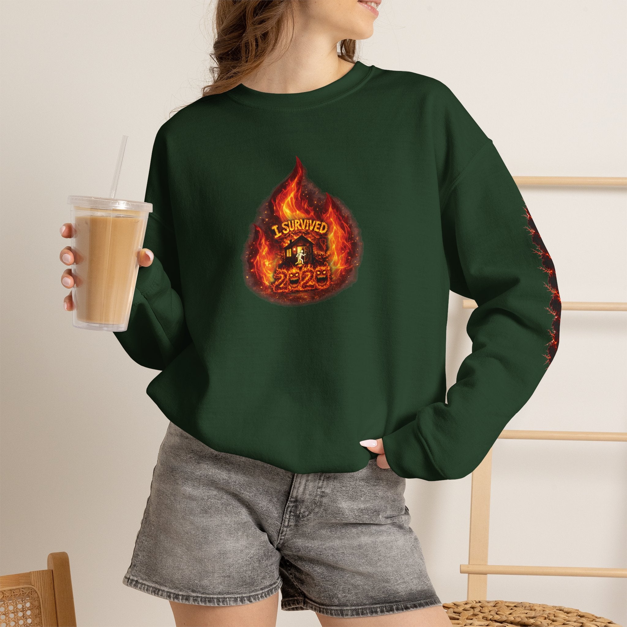 I Survived 2020 — WILDFIRES S2:E3: Director's Cut "The California Wildfires" Memorial Unisex Heavy Blend™ Crewneck Sweatshirt