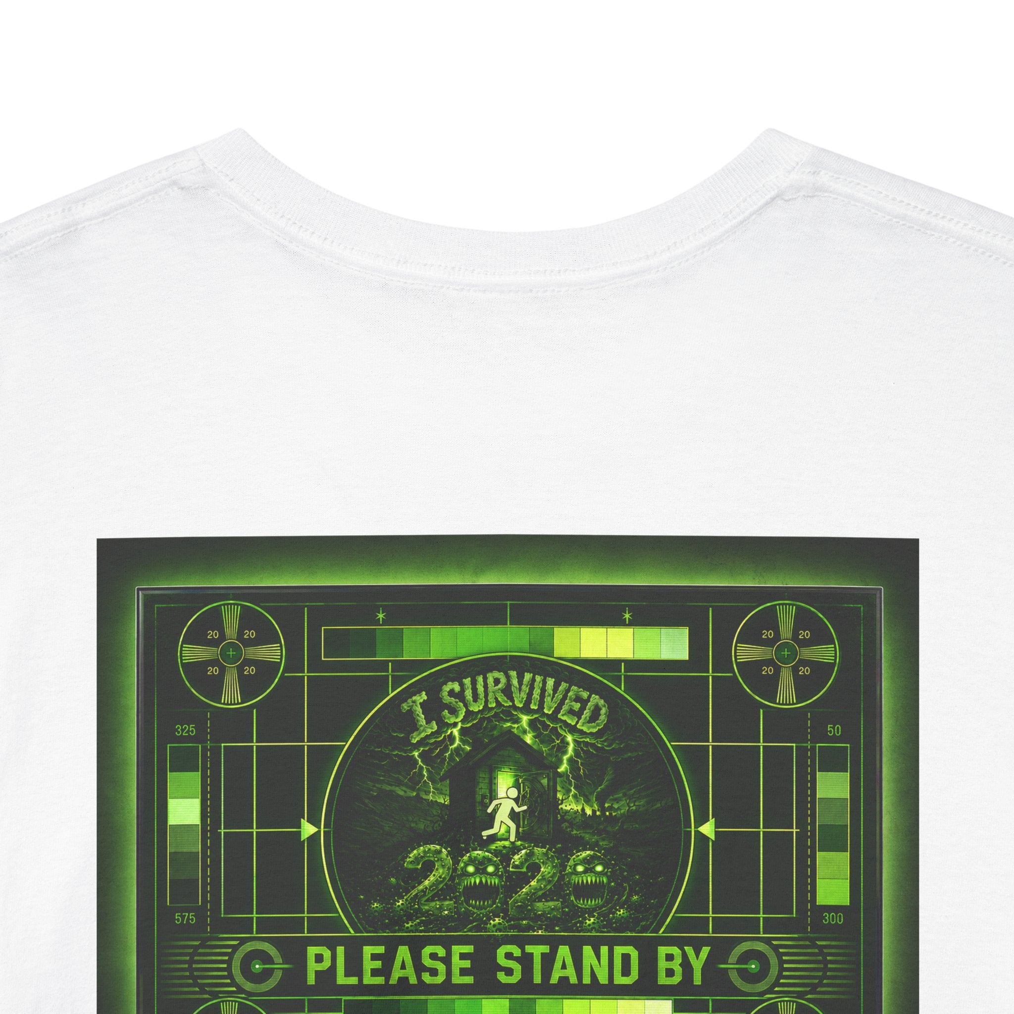 I Survived 2020 — "Please Stand By" Test Pattern Toxic Signal Tee Special Edition Summer Premiere Unisex Heavy Cotton Tee