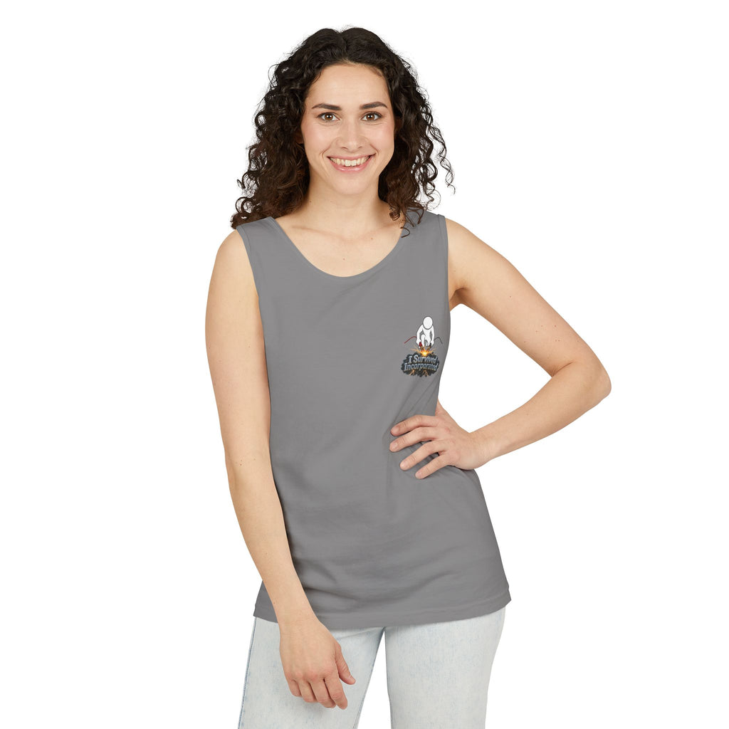 I Survived 2020 — "Please Stand By" Test Pattern Tee Summer Premier  Unisex Garment-Dyed Tank Top