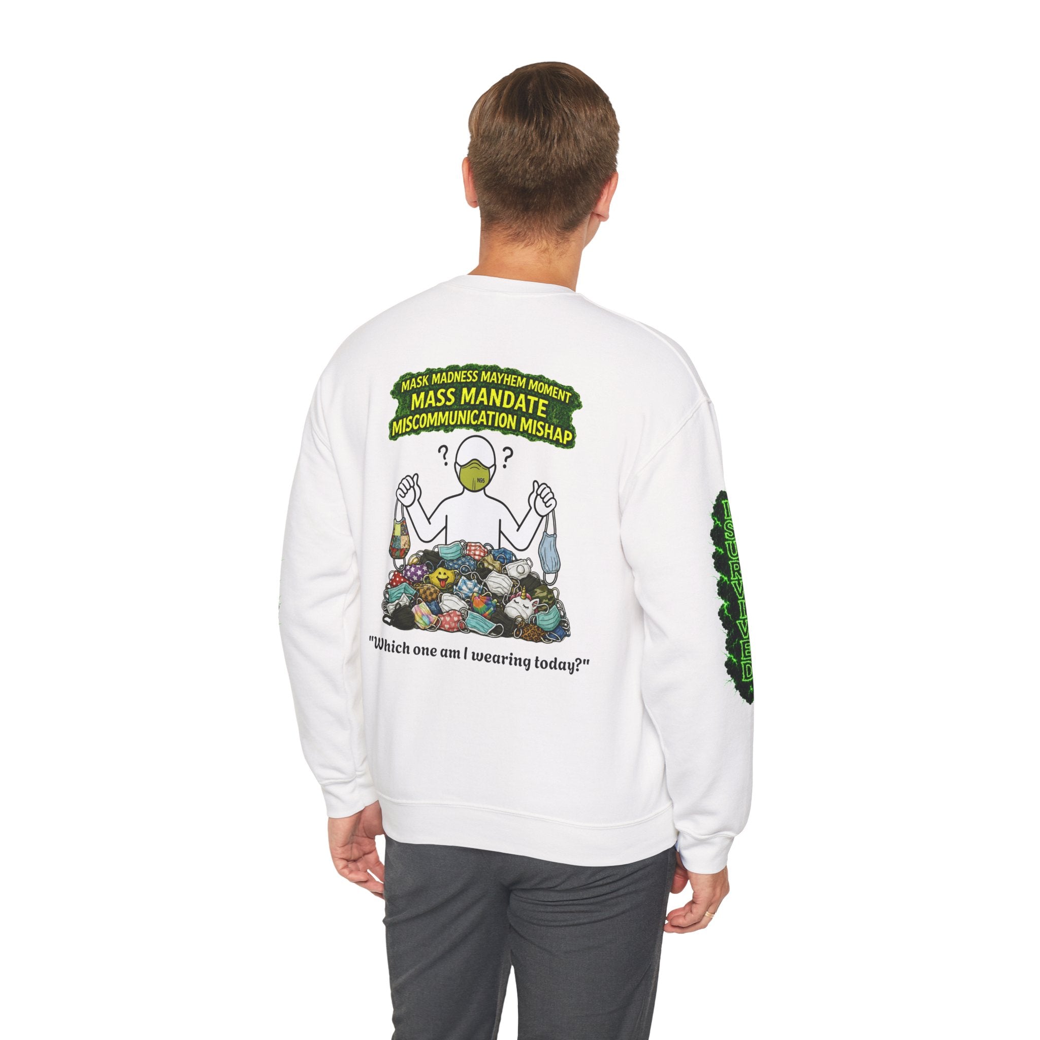 I Survived 2020 — Director's Cut S1:E4 "Mask Madness Mayhem Moment" | Pandemic Edition Unisex Heavy Blend™ Crewneck Sweatshirt