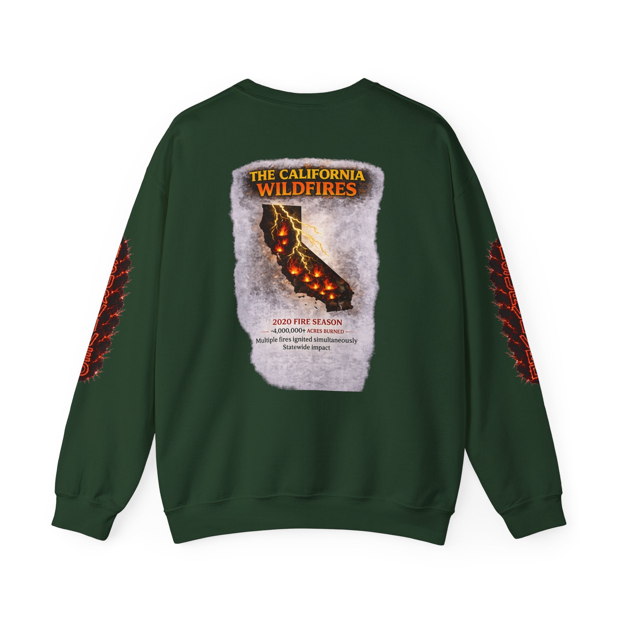 I Survived 2020 — Director's Cut S2:E3 "The California Wildfires" | Wildfire Edition Memorial Unisex Heavy Blend™ Crewneck Sweatshirt
