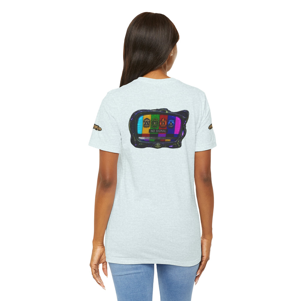 I Survived 2020 — "No Signal" Test Pattern Tee Alien Broadcast Finale Summer Premiere Unisex Jersey Short Sleeve Tee