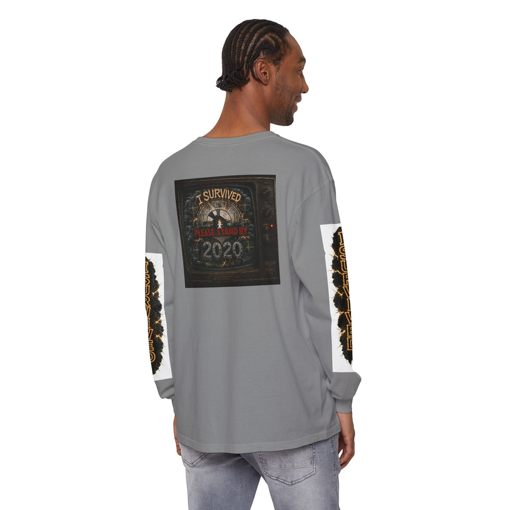 I Survived 2020 — "Please Stand By" Test Pattern Tee Special Edition Summer Premier Unisex Garment-Dyed Long Sleeve T-Shirt