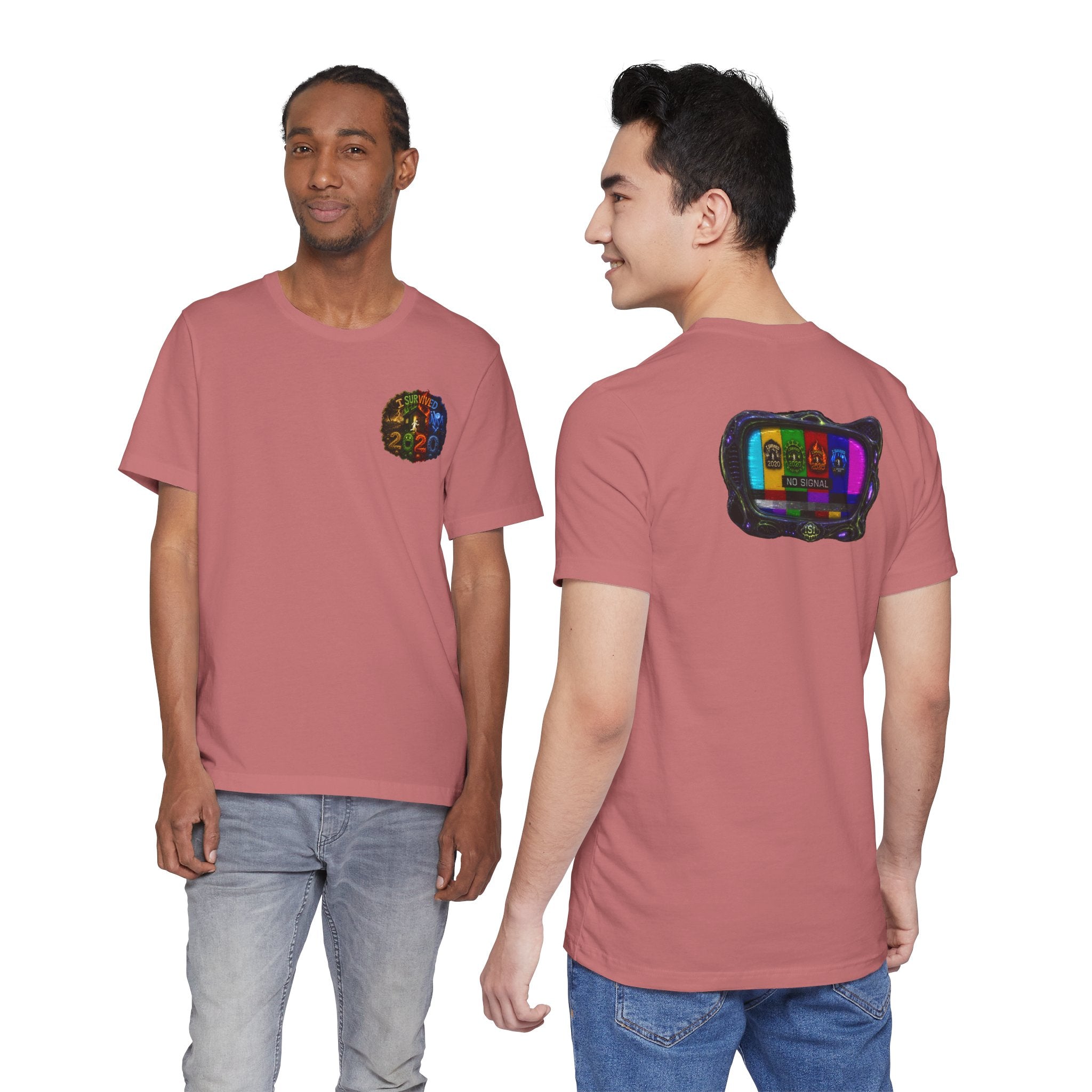 I Survived 2020 — "No Signal" Test Pattern Tee Alien Broadcast Finale Summer Premiere Unisex Jersey Short Sleeve Tee