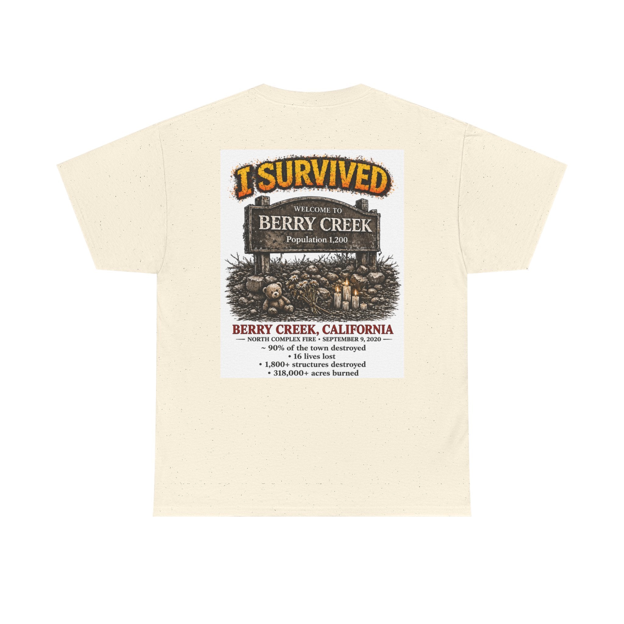 I Survived 2020 — S2:E1 "Berry Creek" | Wildfire Edition Memorial Unisex Heavy Cotton Tee
