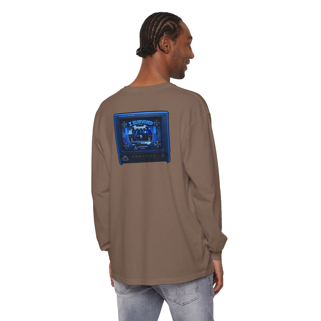 I Survived 2020 — "Please Stand By" Test Pattern Tee Lockdown Edition Summer Exclusive Unisex Garment-Dyed Long Sleeve T-Shirt