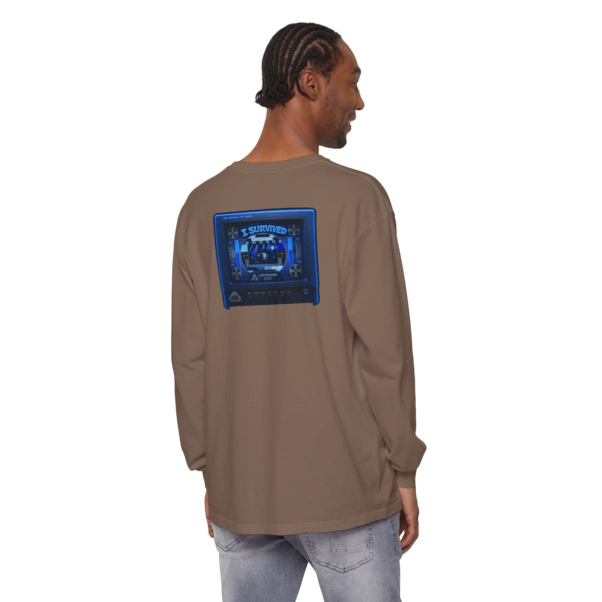I Survived 2020 — "Please Stand By" Test Pattern Tee Lockdown Edition Summer Exclusive Unisex Garment-Dyed Long Sleeve T-Shirt