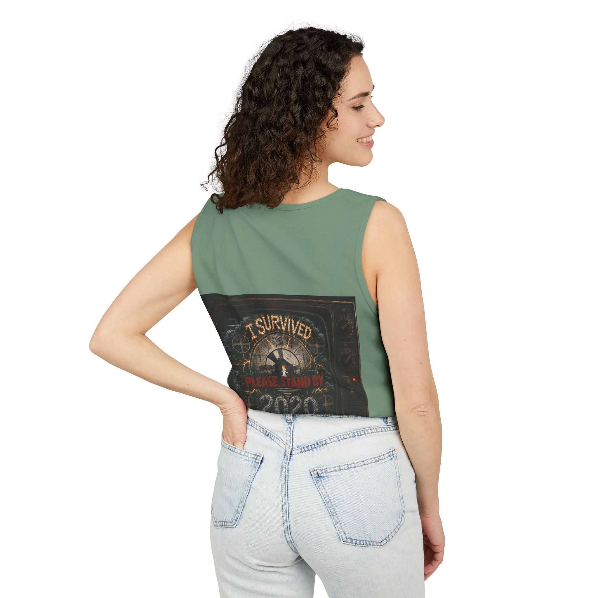 I Survived 2020 — "Please Stand By" Test Pattern Tee Summer Premier  Unisex Garment-Dyed Tank Top