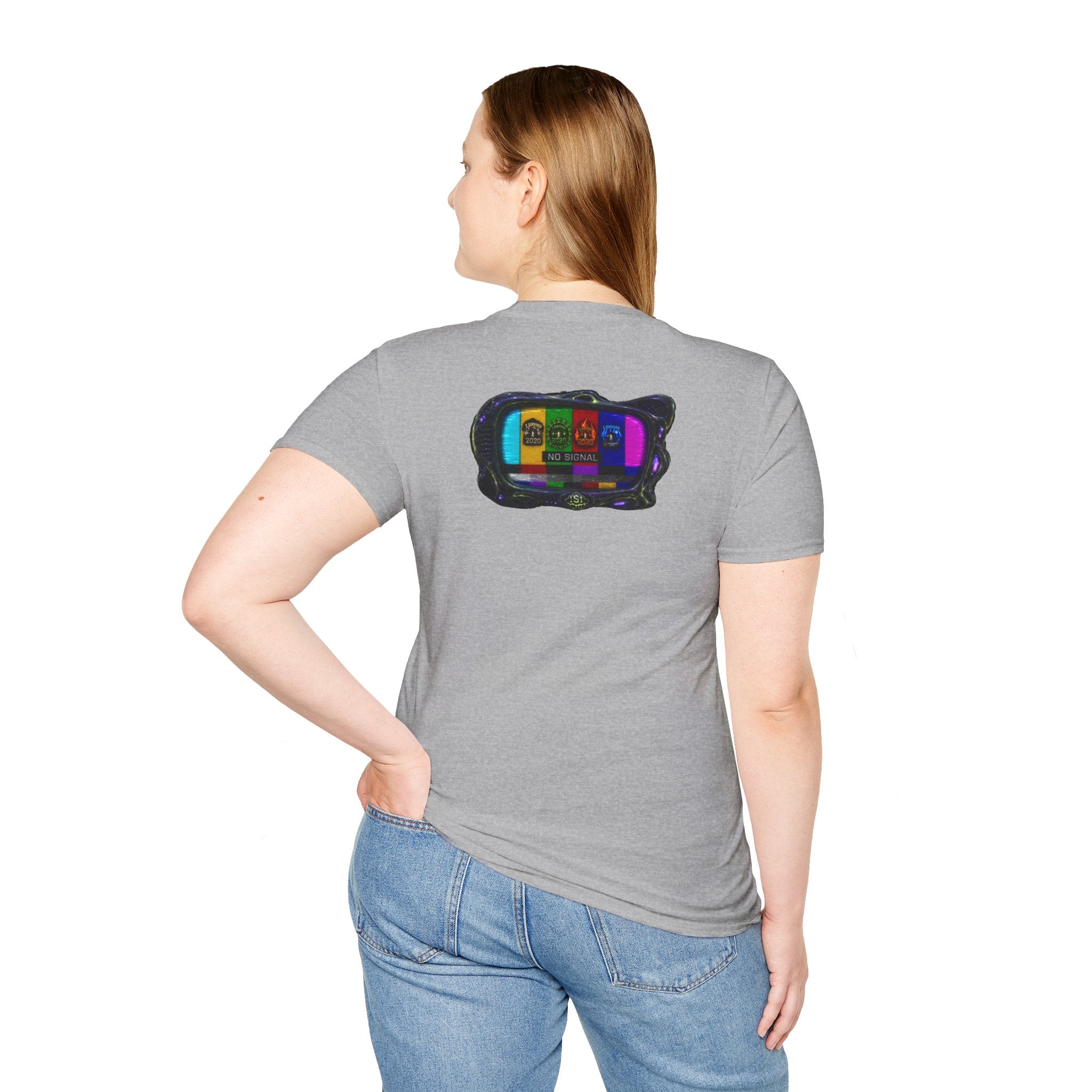 I Survived 2020 — "No Signal" Test Pattern Tee Alien Broadcast Finale Summer Premiere Unisex Softstyle T-Shirt