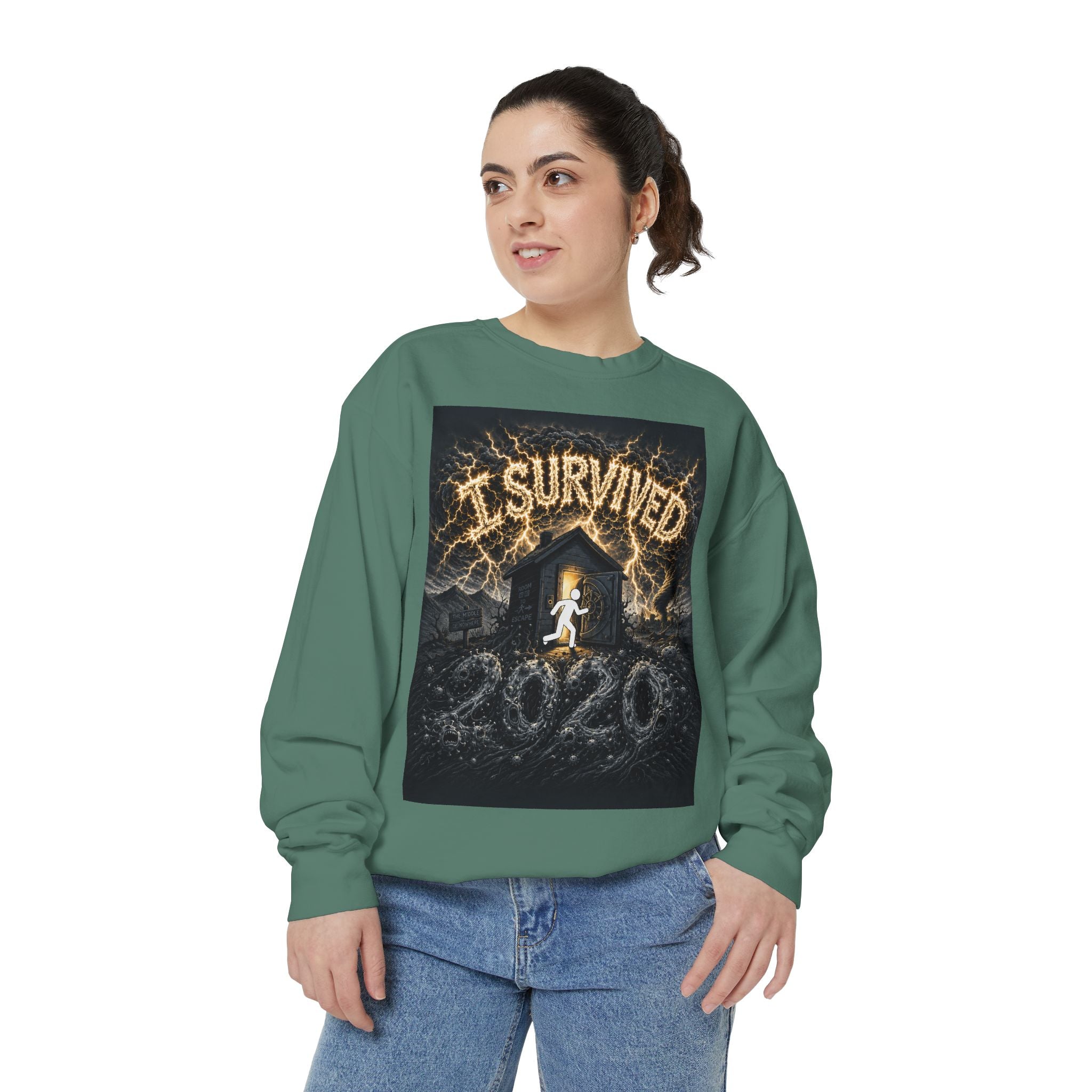 I Survived 2020 — Original PILOT Design Unisex Garment-Dyed Sweatshirt
