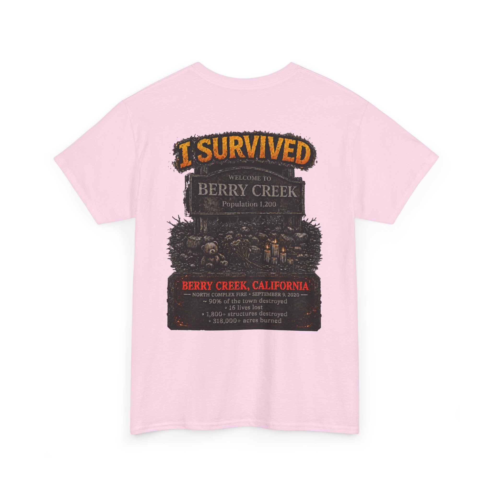 I Survived 2020 — Director's Cut S2:E1 "Berry Creek" | Wildfire Edition Memorial Unisex Heavy Cotton Tee
