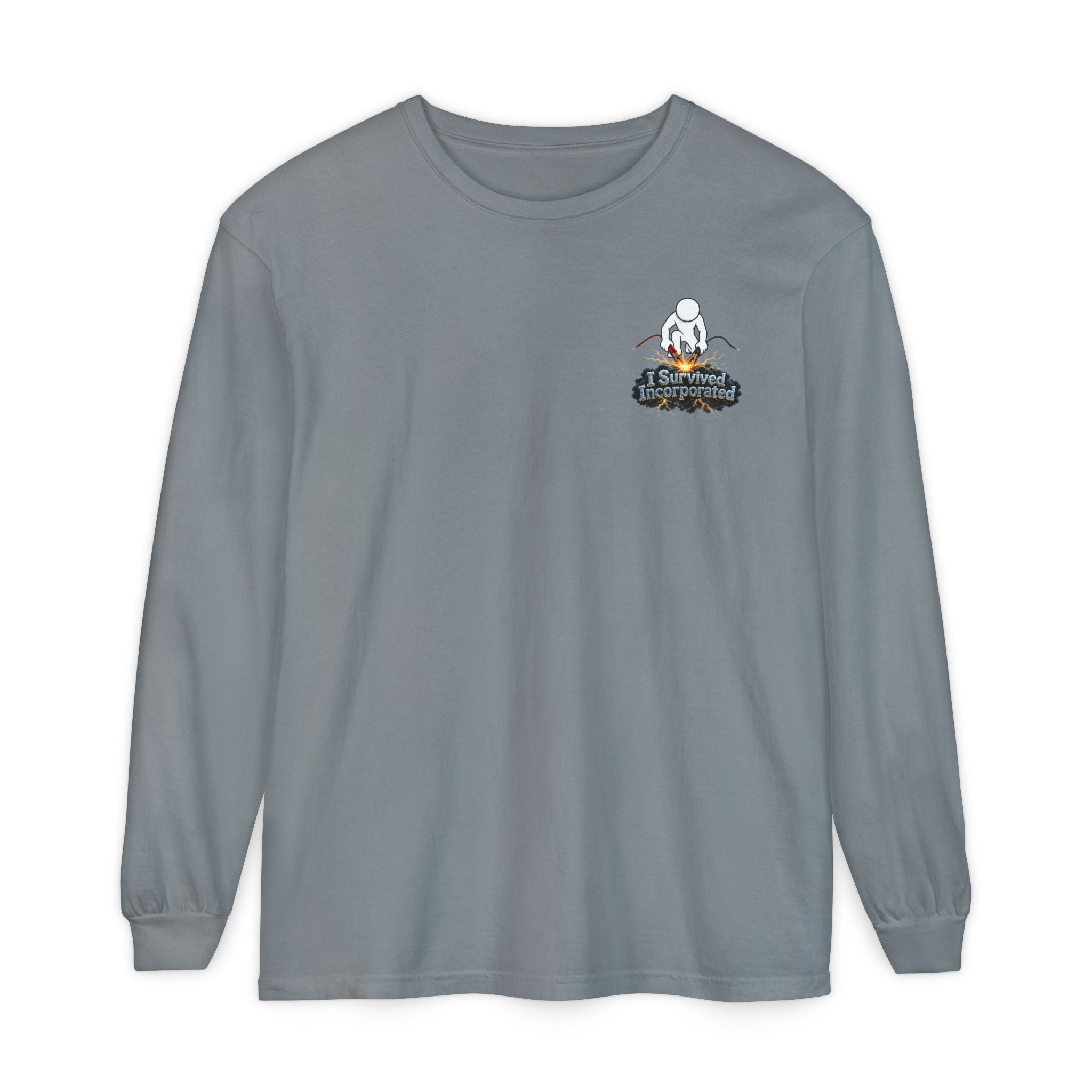 I Survived 2020 — "Please Stand By" Test Pattern Tee Summer Premier Unisex Garment-Dyed Long Sleeve T-Shirt