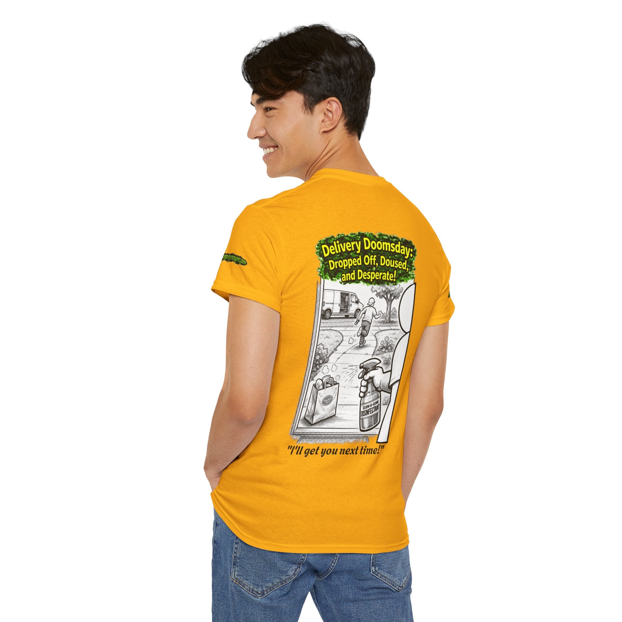 Sobreviví al 2020 — T1:E5 "El día del juicio final de las entregas" | Camiseta unisex de algodón pesado (Edición Pandemia) (EDICIÓN ESPECIAL)