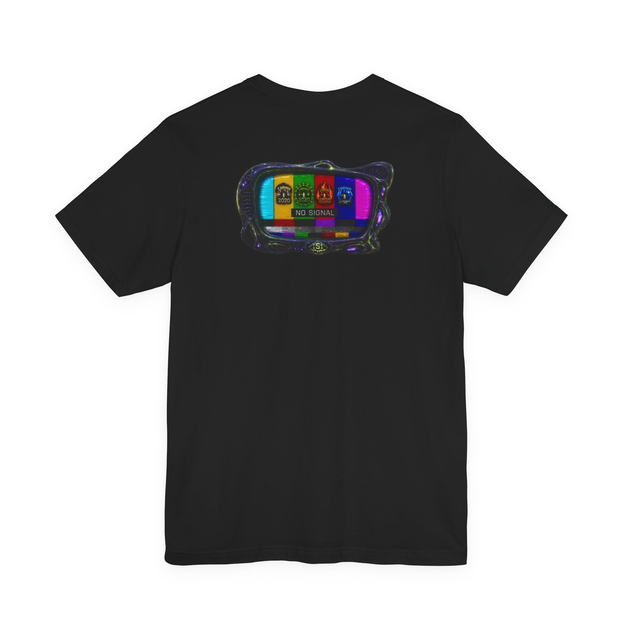 I Survived 2020 — "No Signal" Test Pattern Tee Alien Broadcast Finale Summer Premiere Unisex Jersey Short Sleeve Tee