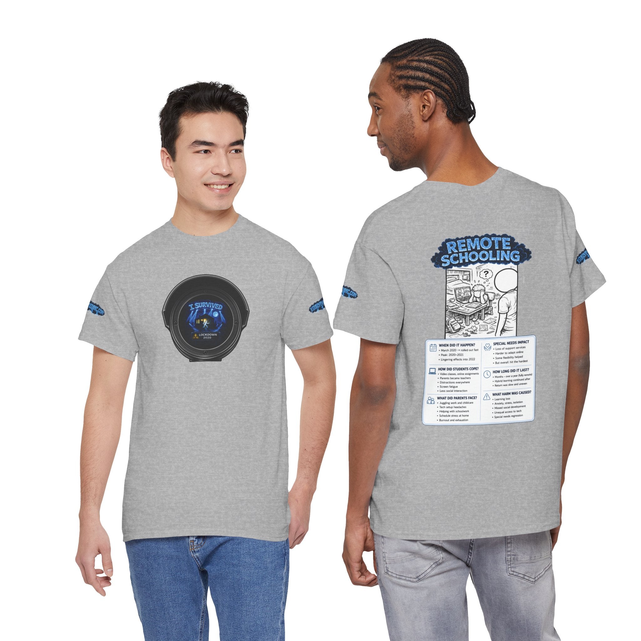 I Survived 2020 — LOCKDOWN S3:E3: Director's Cut Special Edition "Remote Schooling" Unisex Heavy Cotton Tee
