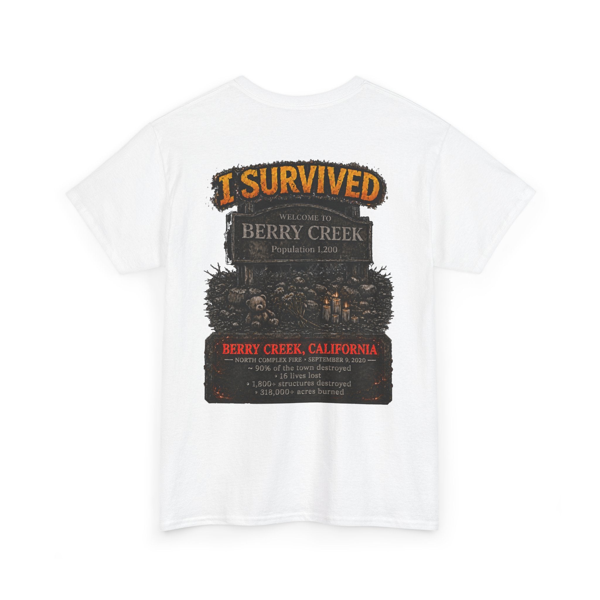 I Survived 2020 — Director's Cut S2:E1 "Berry Creek" | Wildfire Edition Memorial Unisex Heavy Cotton Tee