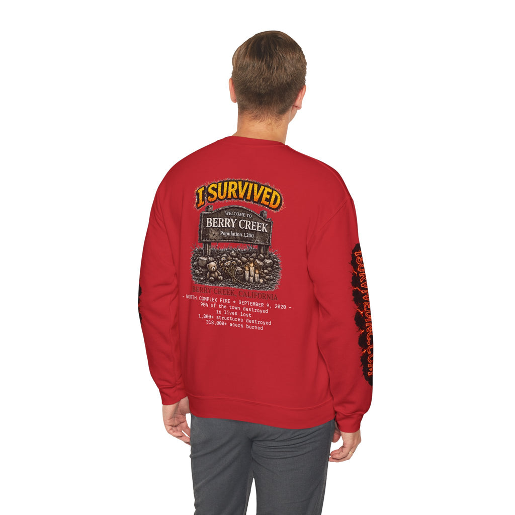 I Survived 2020 — S2:E1 "Berry Creek" | Wildfire Edition Memorial Unisex Heavy Blend™ Crewneck Sweatshirt
