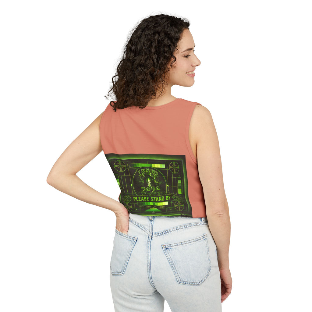 I Survived 2020 — "Please Stand By" Test Pattern Toxic Signal Tee Summer Premiere Unisex Garment-Dyed Tank Top