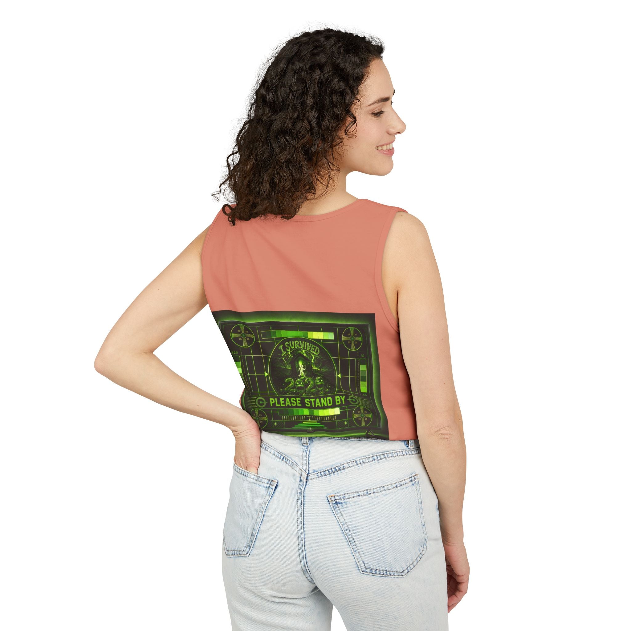 I Survived 2020 — "Please Stand By" Test Pattern Toxic Signal Tee Summer Premiere Unisex Garment-Dyed Tank Top