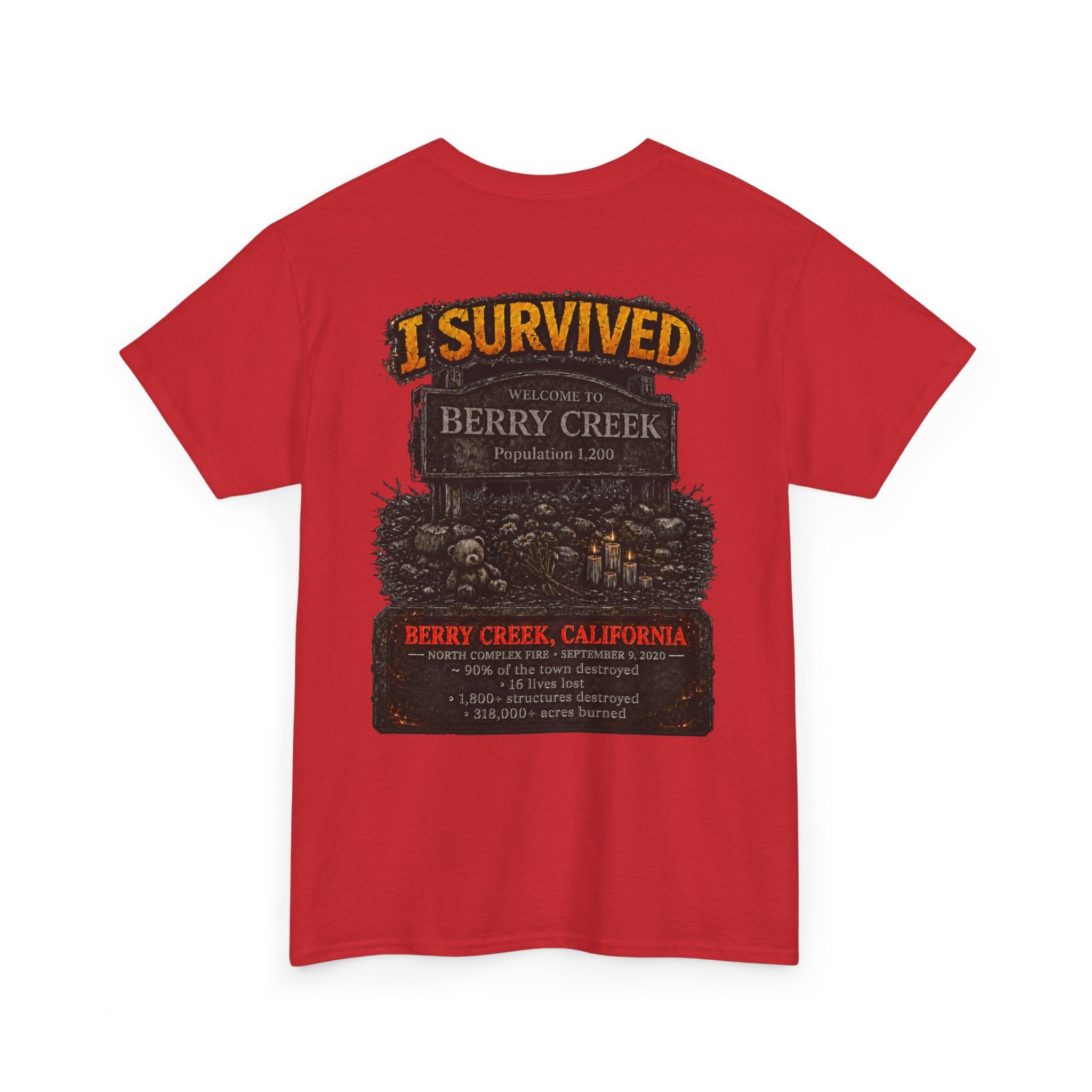 I Survived 2020 — Director's Cut S2:E1 "Berry Creek" | Wildfire Edition Memorial Unisex Heavy Cotton Tee
