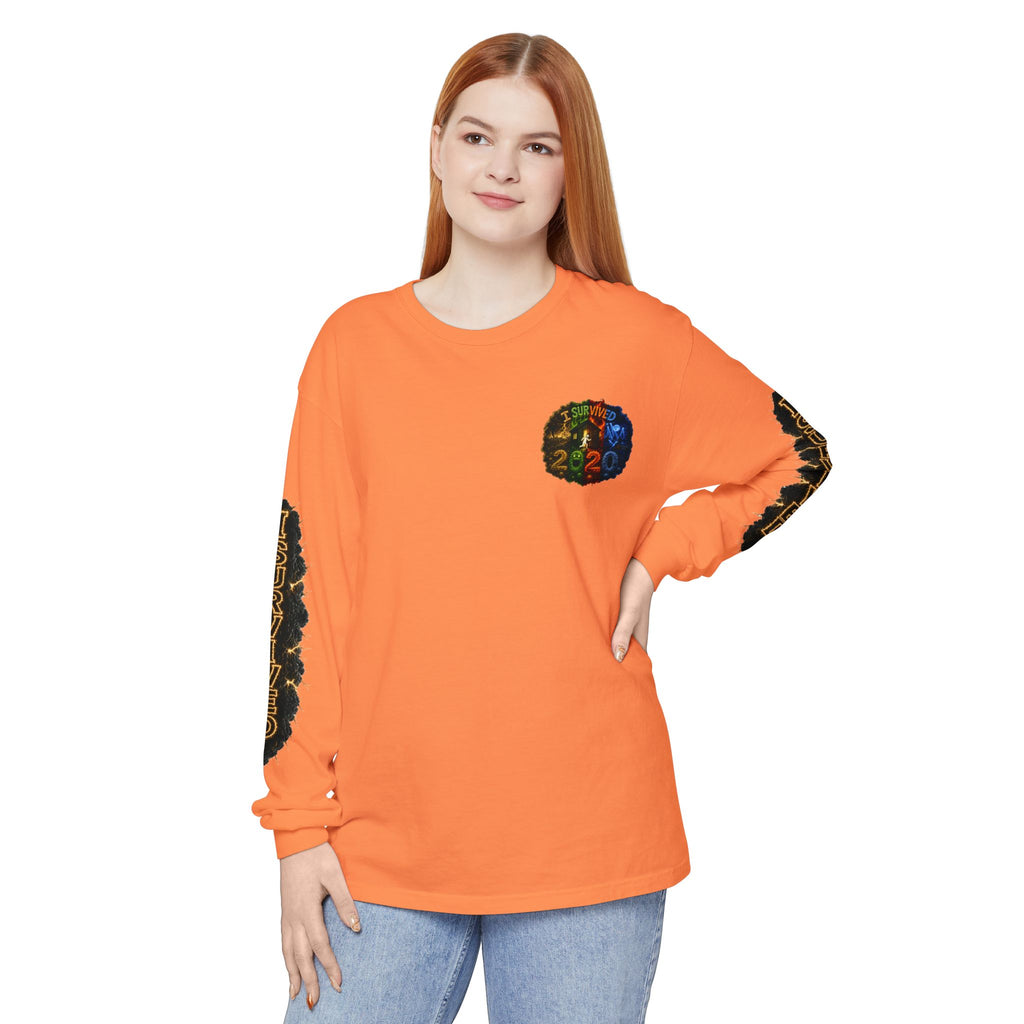 I Survived 2020 — "No Signal" Test Pattern Tee Special Edition Alien Broadcast Finale Summer Premiere Unisex Garment-Dyed Long Sleeve T-Shirt