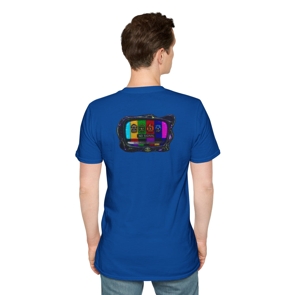 I Survived 2020 — "No Signal" Test Pattern Tee Alien Broadcast Finale Summer Premiere Unisex Softstyle T-Shirt