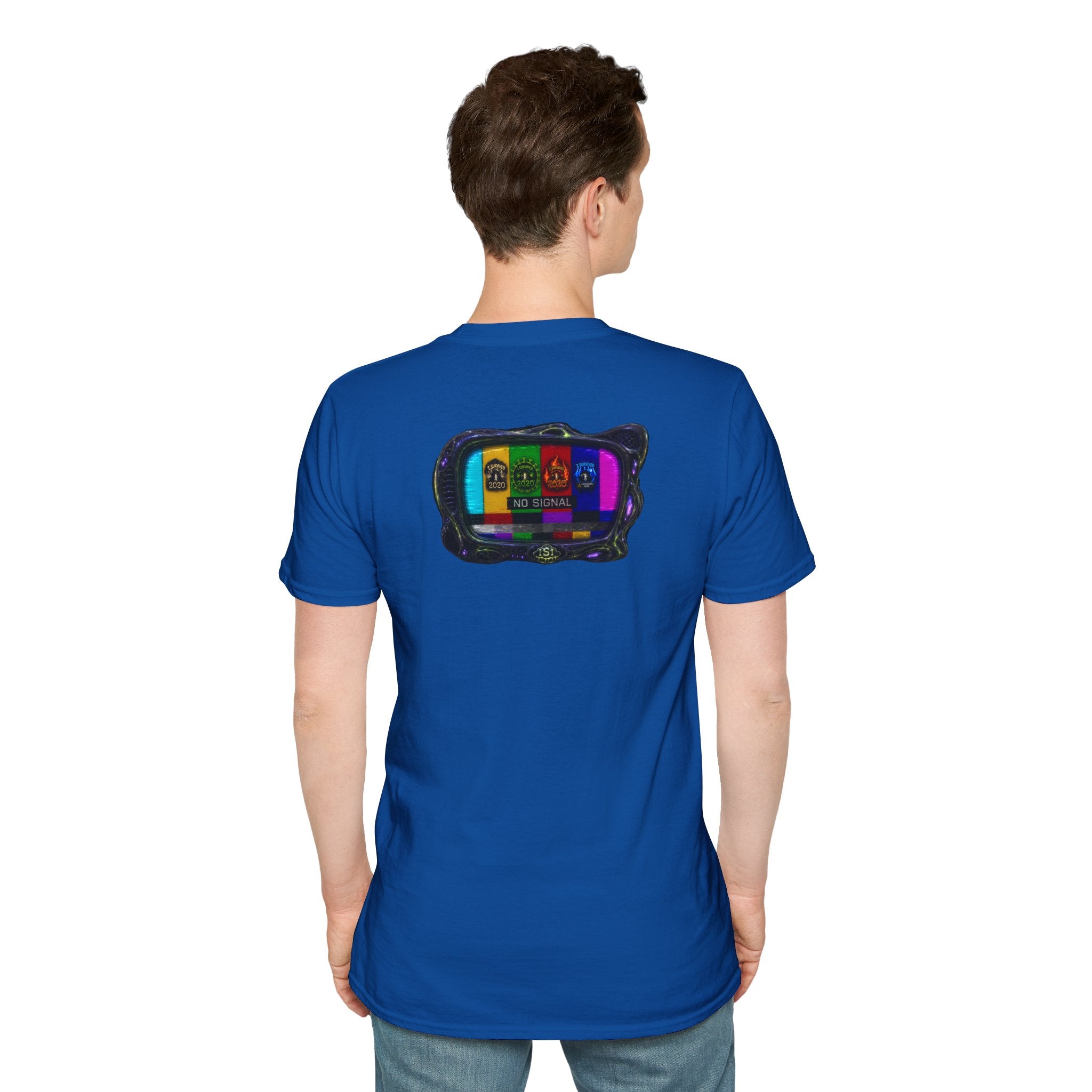 I Survived 2020 — "No Signal" Test Pattern Tee Alien Broadcast Finale Summer Premiere Unisex Softstyle T-Shirt