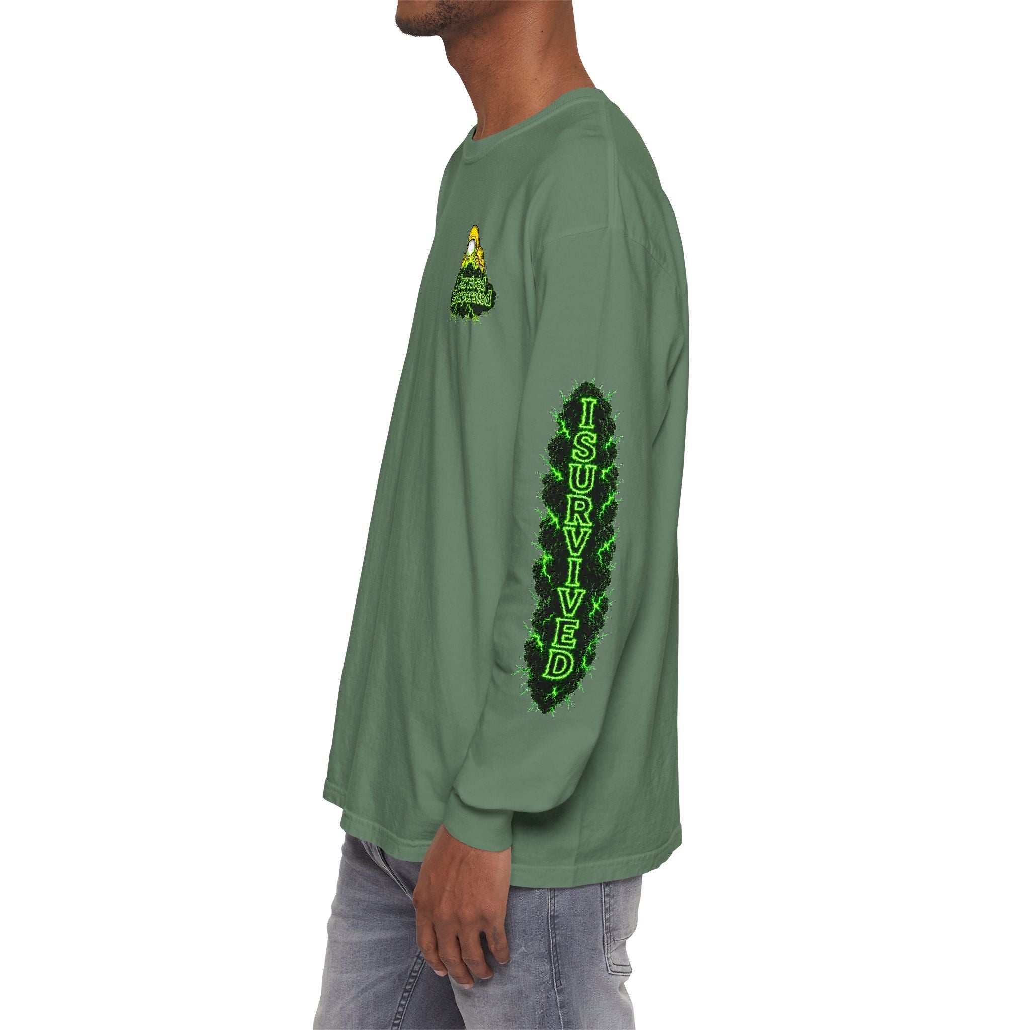 I Survived 2020 — "Please Stand By" Test Pattern Toxic Signal Tee Special Edition Summer Premiere Unisex Garment-Dyed Long Sleeve T-Shirt