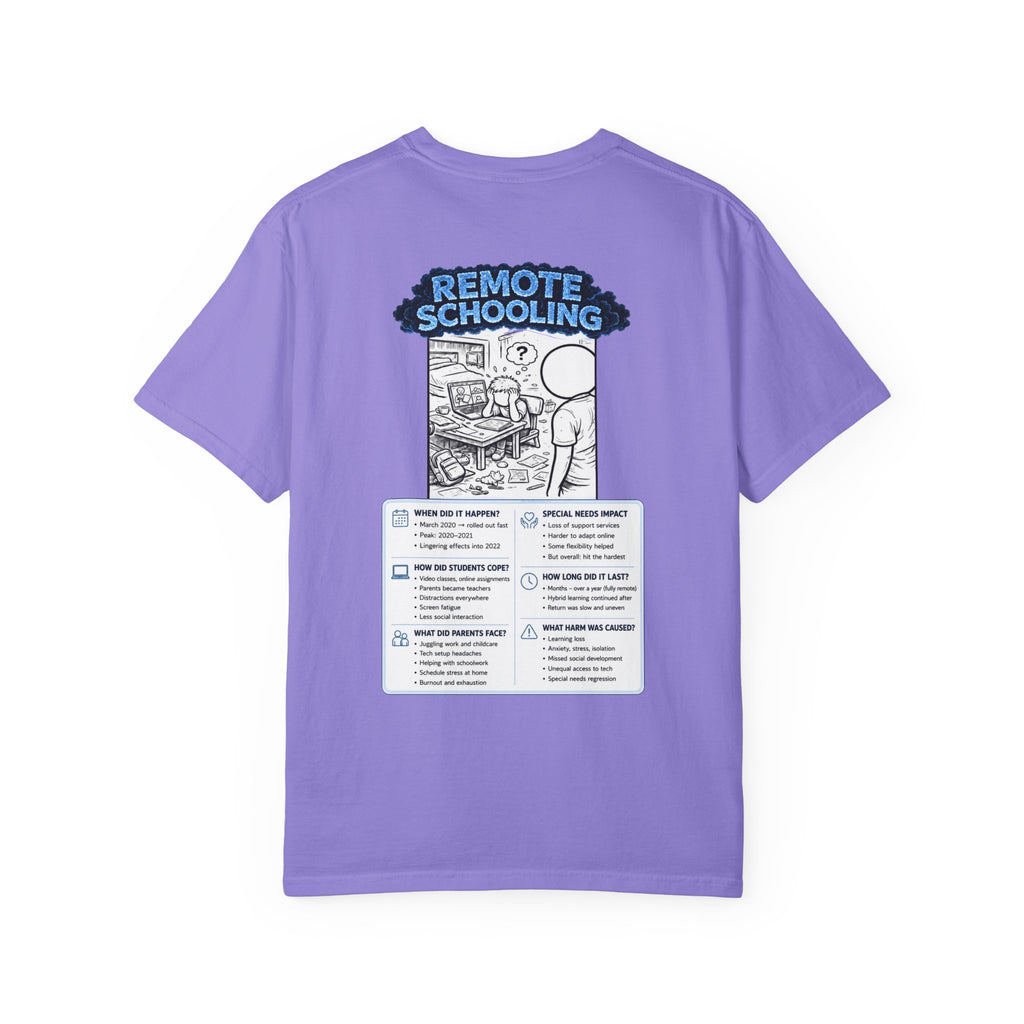 I Survived 2020 — LOCKDOWN S3:E3: "Remote Schooling" Unisex Garment-Dyed T-shirt