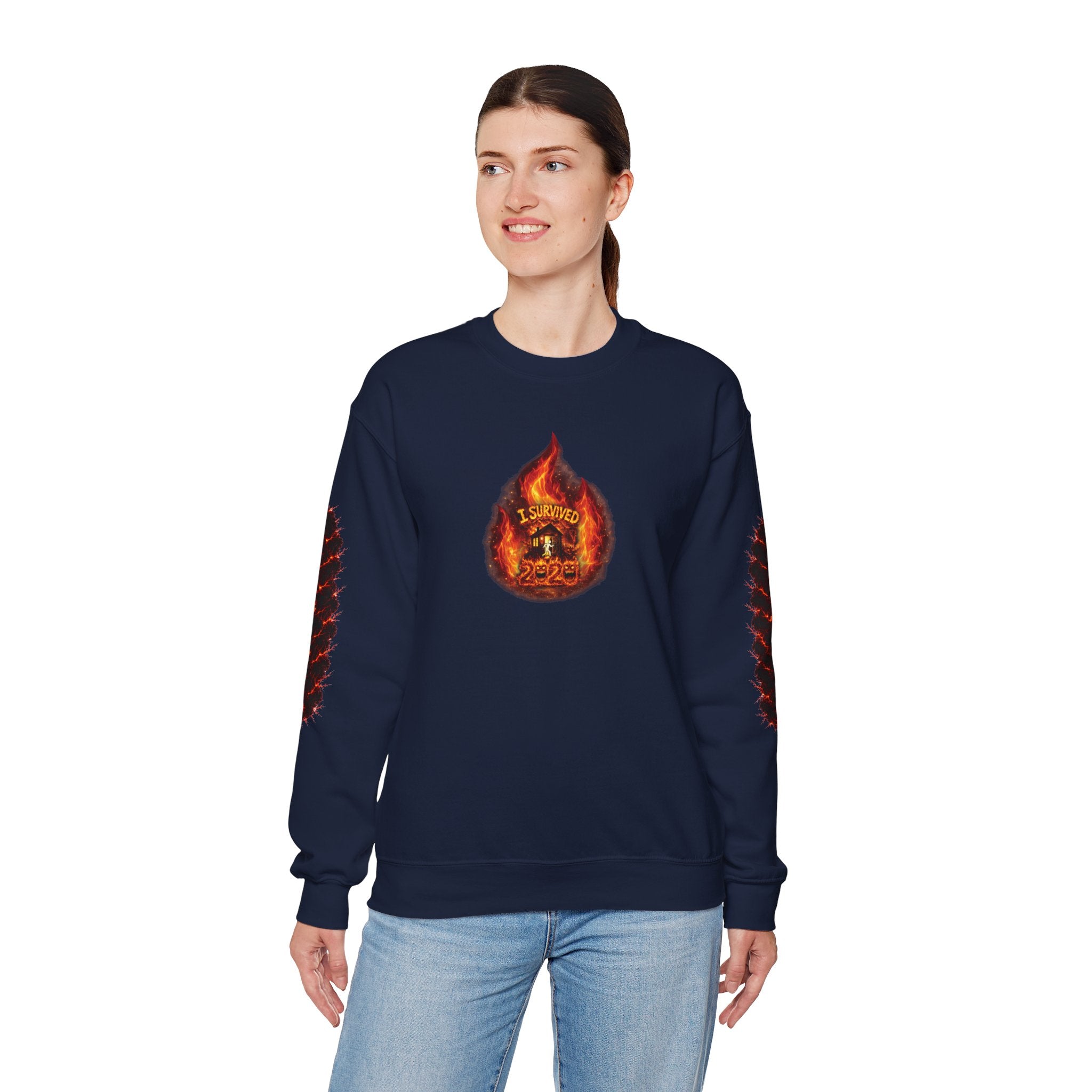I Survived 2020 — WILDFIRES S2:E3: Director's Cut "The California Wildfires" Memorial Unisex Heavy Blend™ Crewneck Sweatshirt