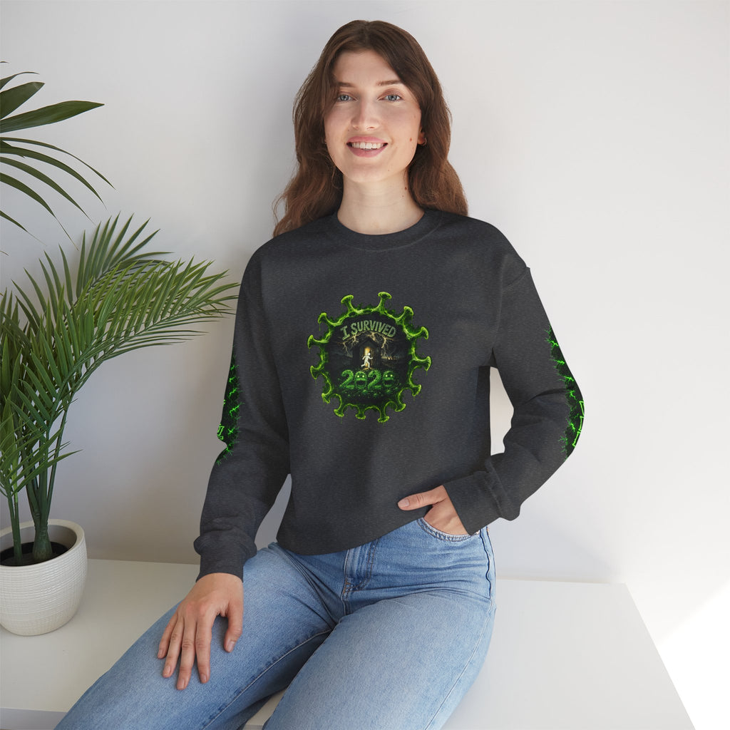 I Survived 2020 — PANDEMIC S1:E3: Director's Cut "The Jab!" Unisex Heavy Blend™ Crewneck Sweatshirt