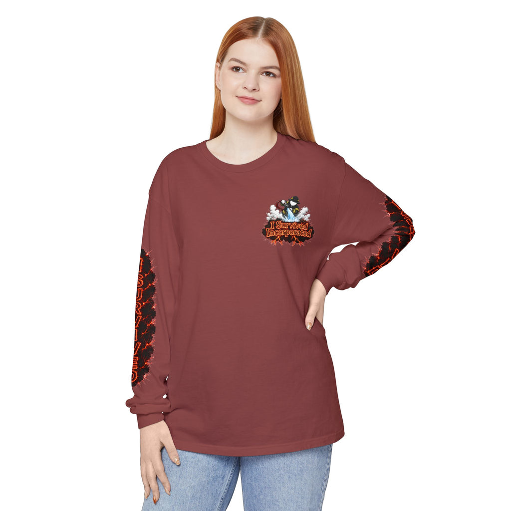 I Survived 2020 — "Please Stand By" Test Pattern Tee Special Edition Wildfire Signal Edition Summer Premiere Unisex Garment-Dyed Long Sleeve T-Shirt