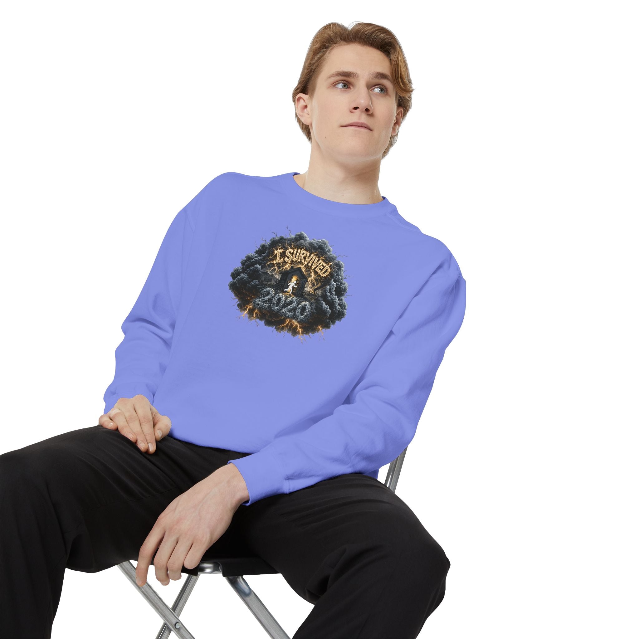 I Survived 2020 — Original PILOT Design: Director's Cut Unisex Garment-Dyed Sweatshirt