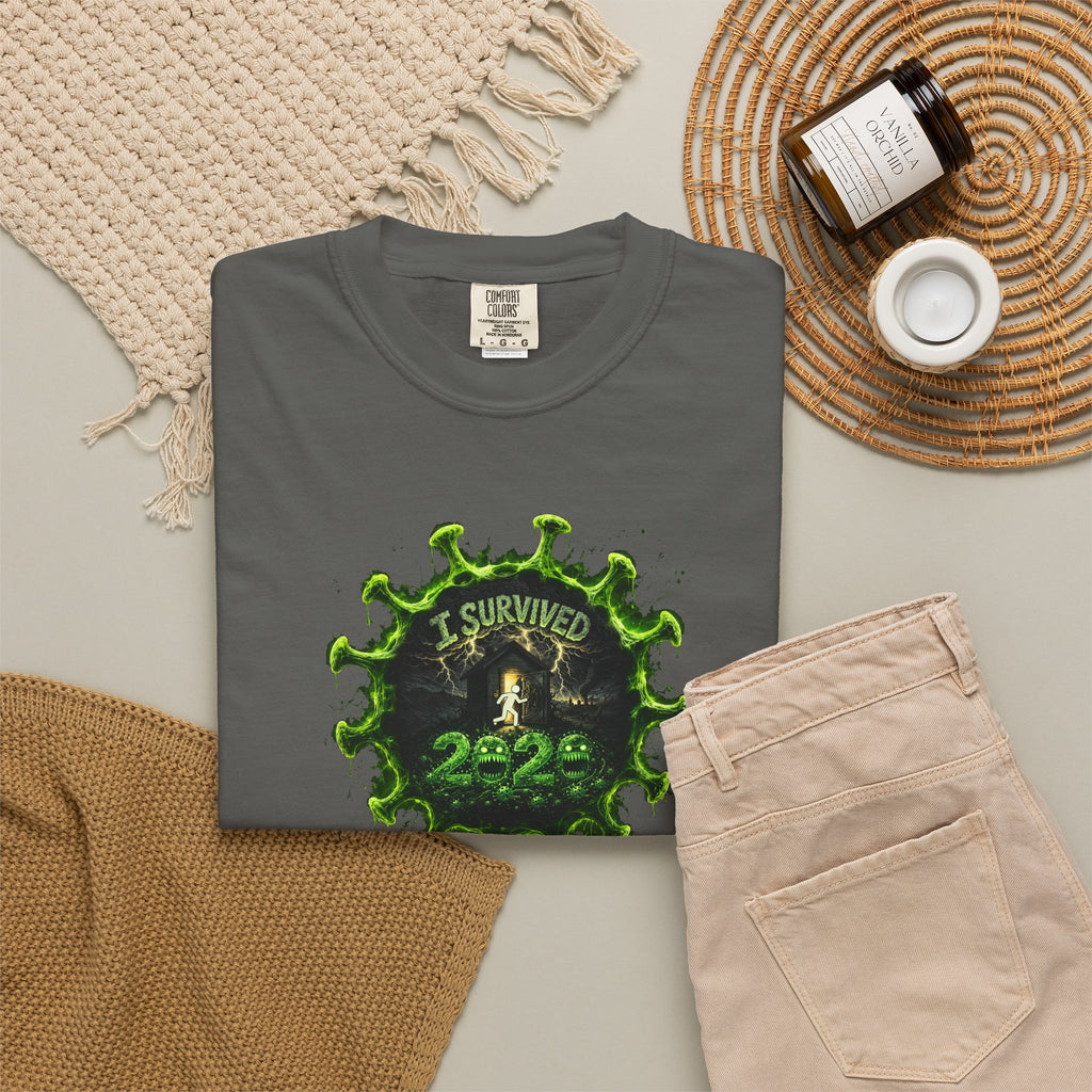 I Survived 2020 —  PANDEMIC S1:E1: Director's Cut "COVID-19: The Coronavirus" Unisex Garment-Dyed T-shirt