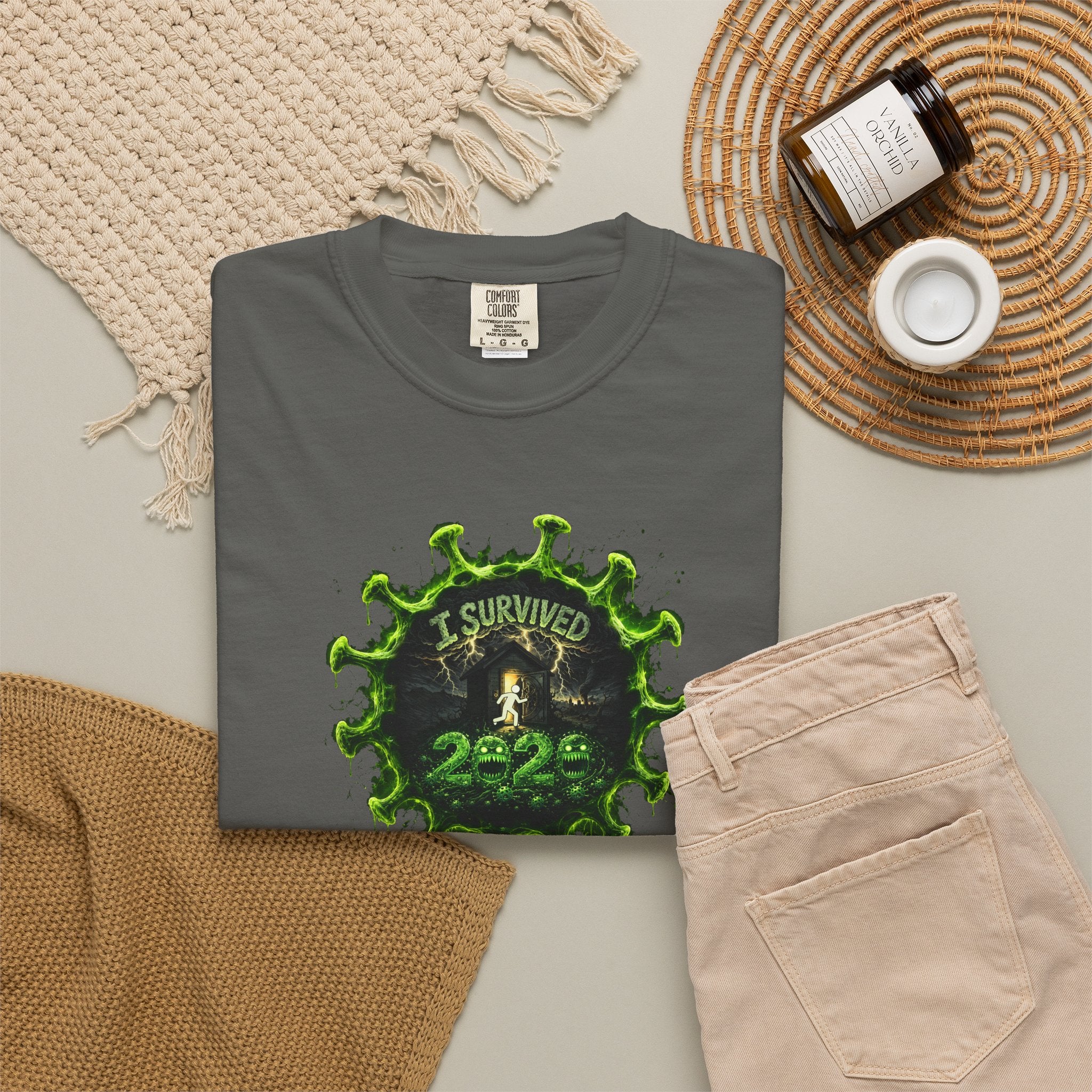 I Survived 2020 —  PANDEMIC S1:E1: Director's Cut "COVID-19: The Coronavirus" Unisex Garment-Dyed T-shirt