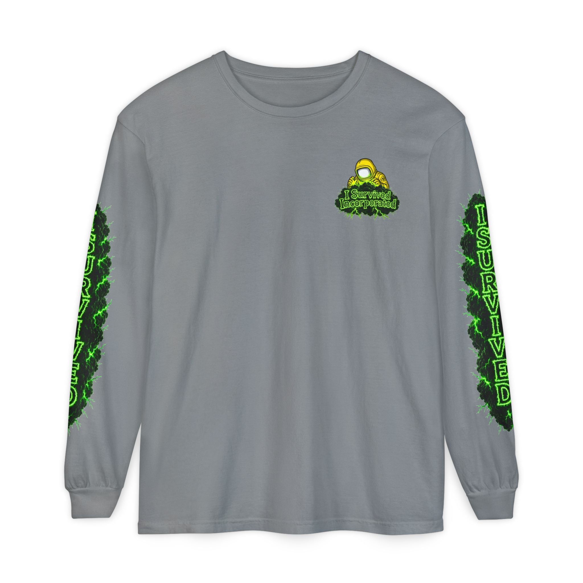 I Survived 2020 — "Please Stand By" Test Pattern Toxic Signal Tee Special Edition Summer Premiere Unisex Garment-Dyed Long Sleeve T-Shirt