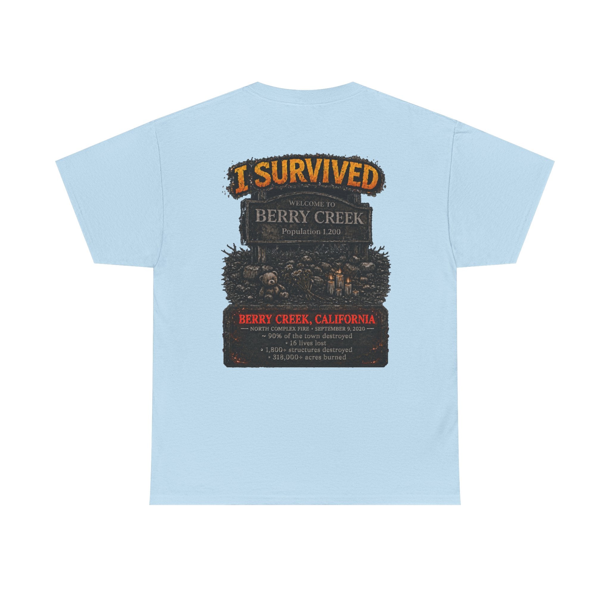 I Survived 2020 — WILDFIRES S2:E1: "Berry Creek" Memorial Unisex Heavy Cotton Tee