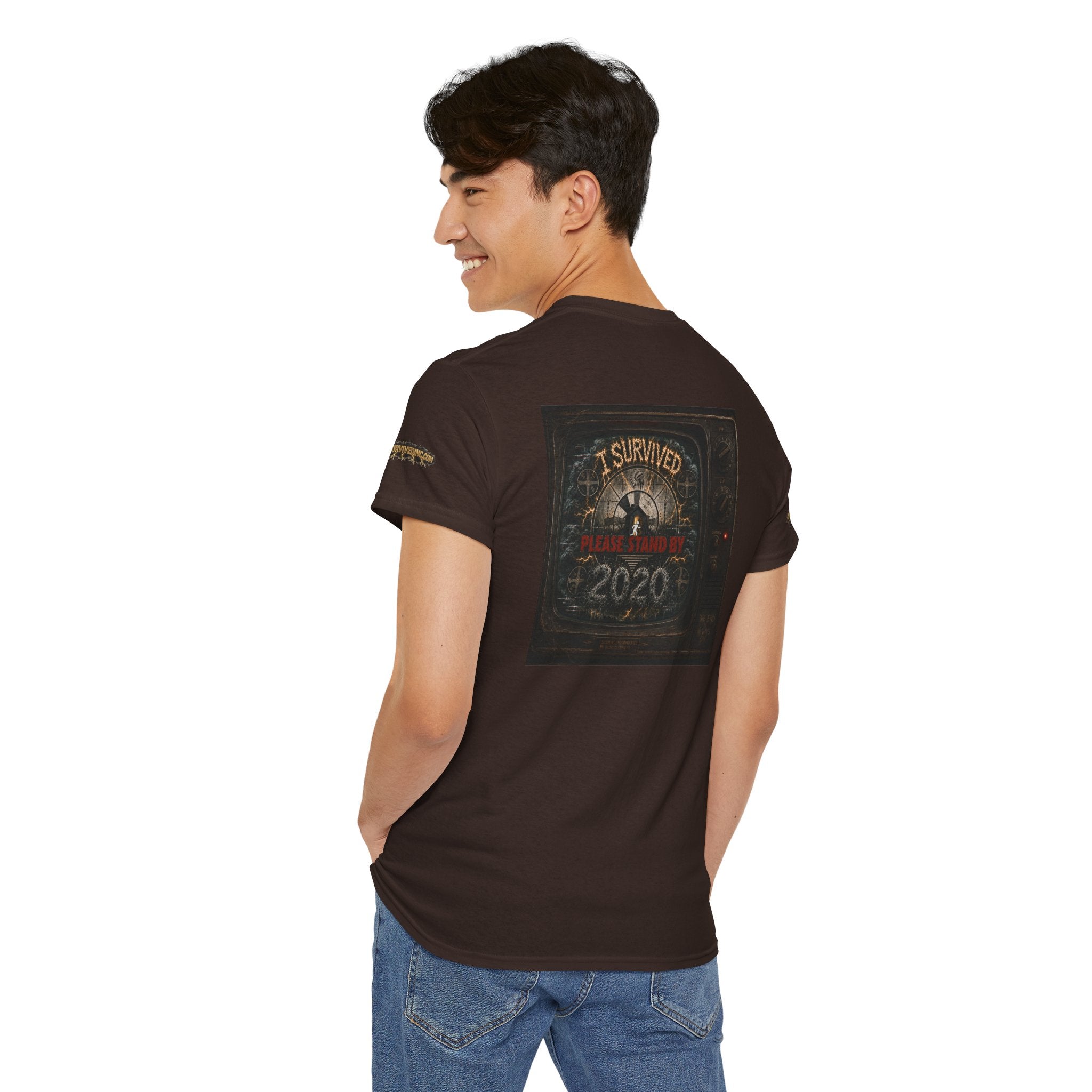 I Survived 2020 — "Please Stand By" Test Pattern Tee Special Edition Summer Premier Unisex Heavy Cotton Tee