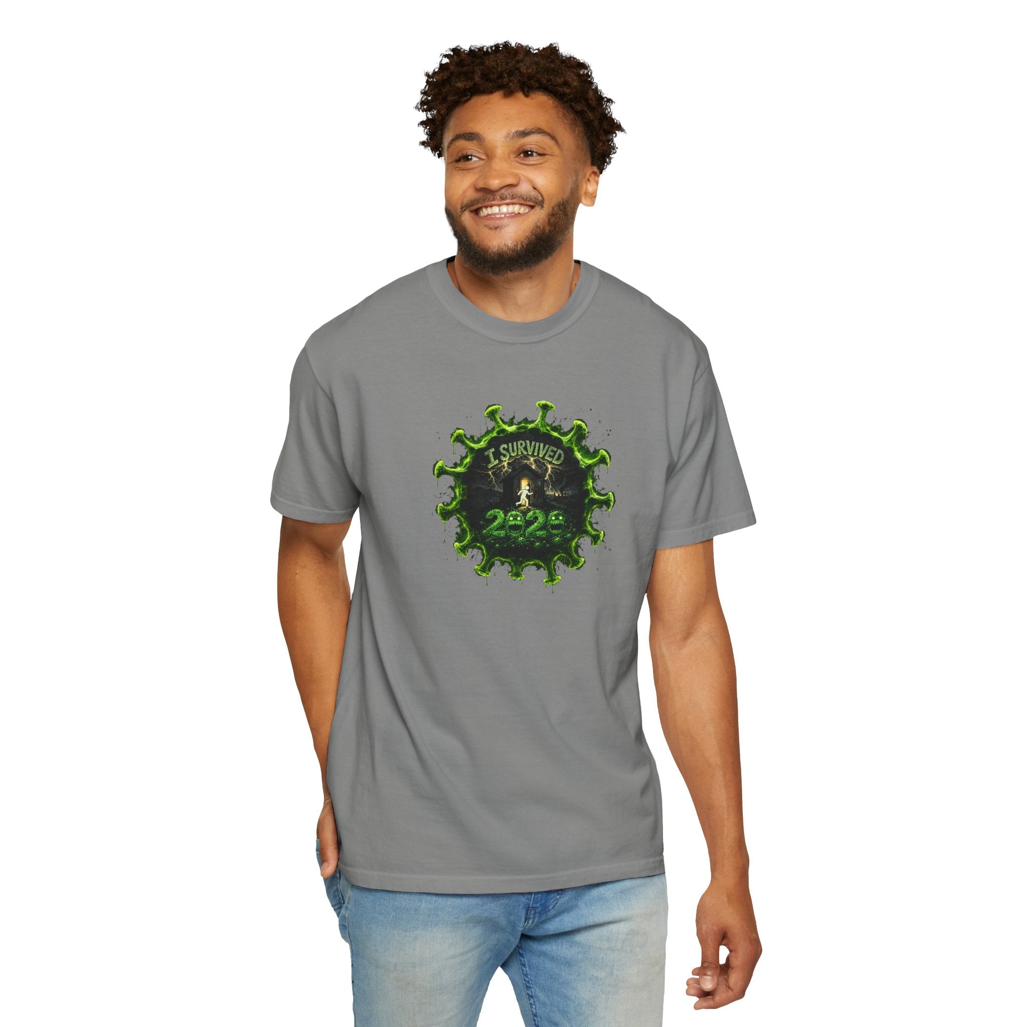 I Survived 2020 — PANDEMIC S1:E4: Director's Cut "Mask Madness" Unisex Garment-Dyed T-shirt