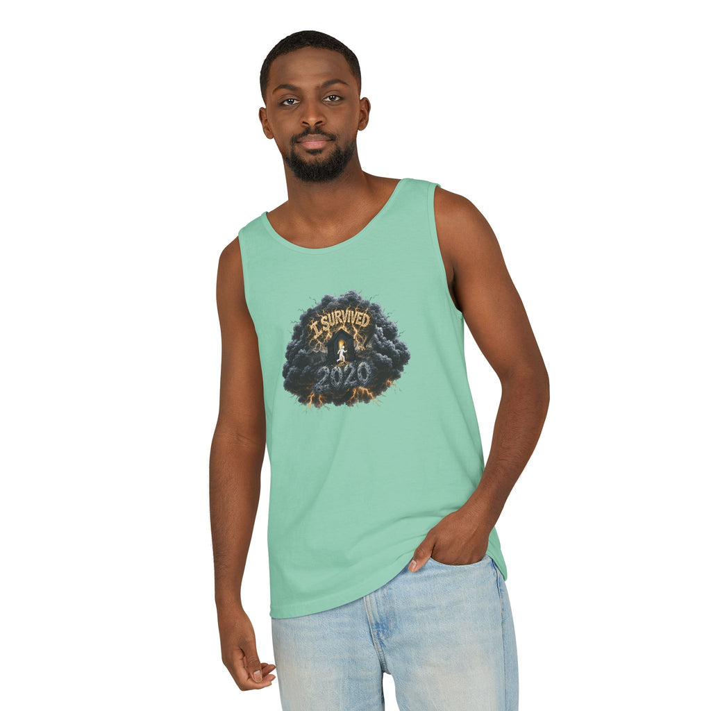 I Survived 2020 — Original PILOT Design: Director's Cut Unisex Garment-Dyed Tank Top